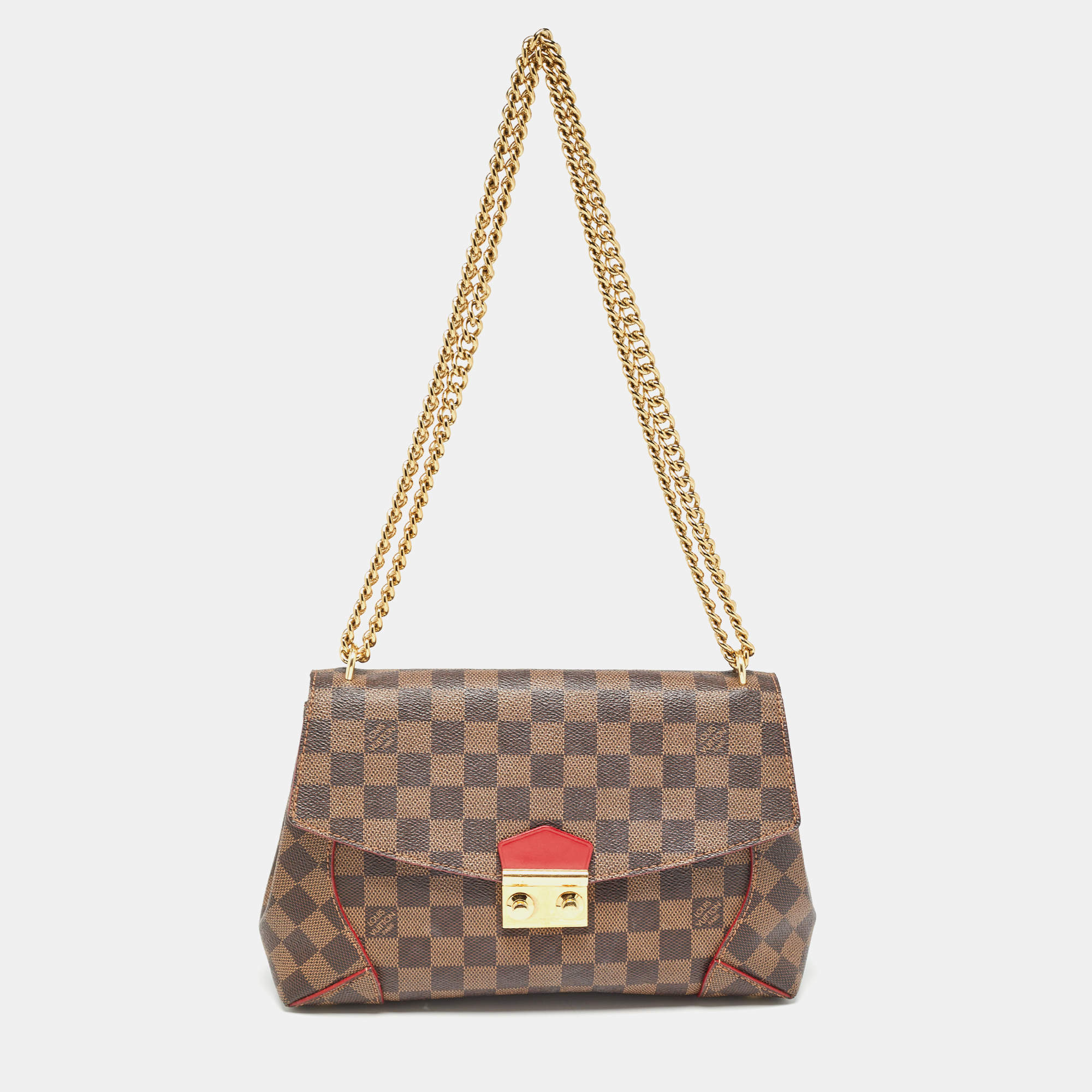Pre Owned Louis Vuitton Cerise Damier Ebene Canvas Caissa Bag