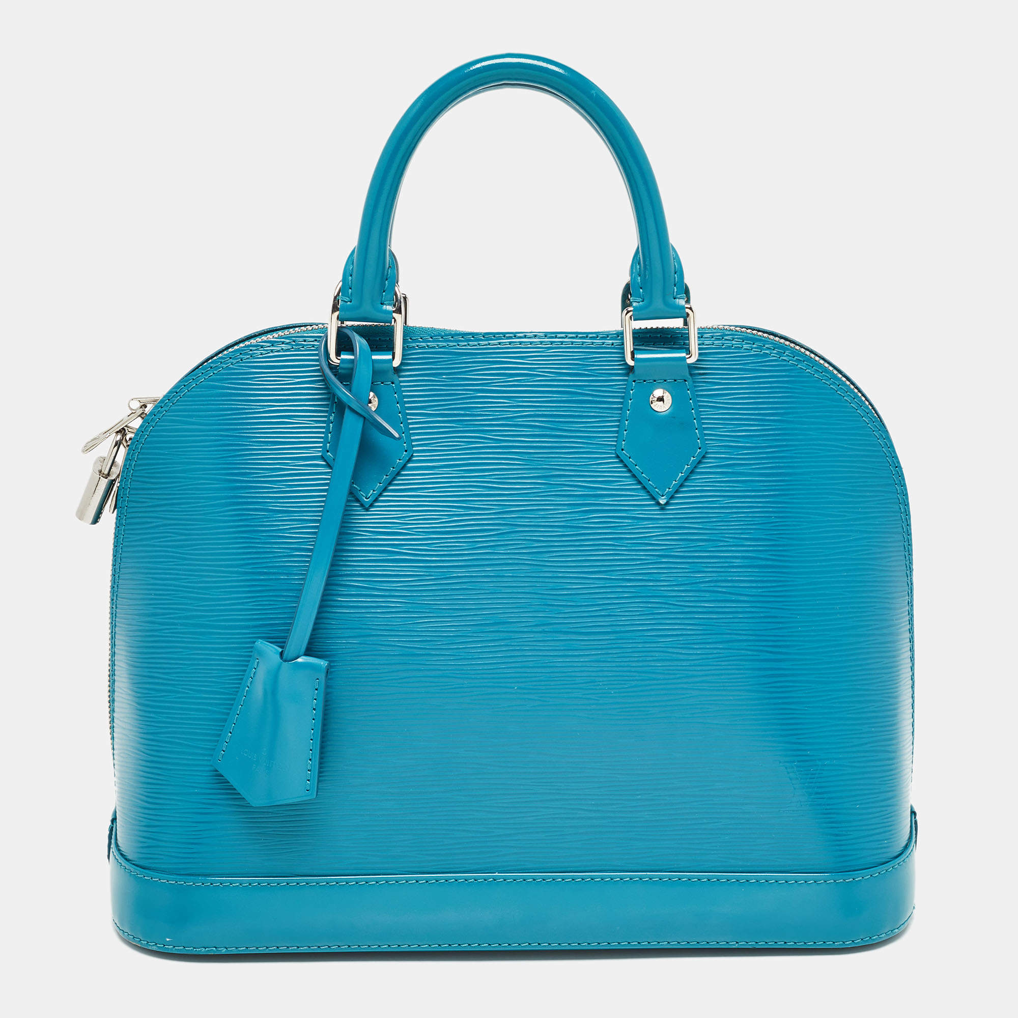 Pre Owned Louis Vuitton Cyan Epi Leather Alma PM Bag