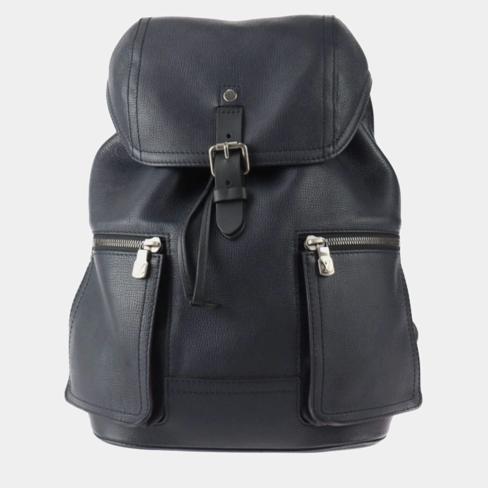 Louis Vuitton Navy Blue Utah Leather Canyon Backpack Louis Vuitton TLC
