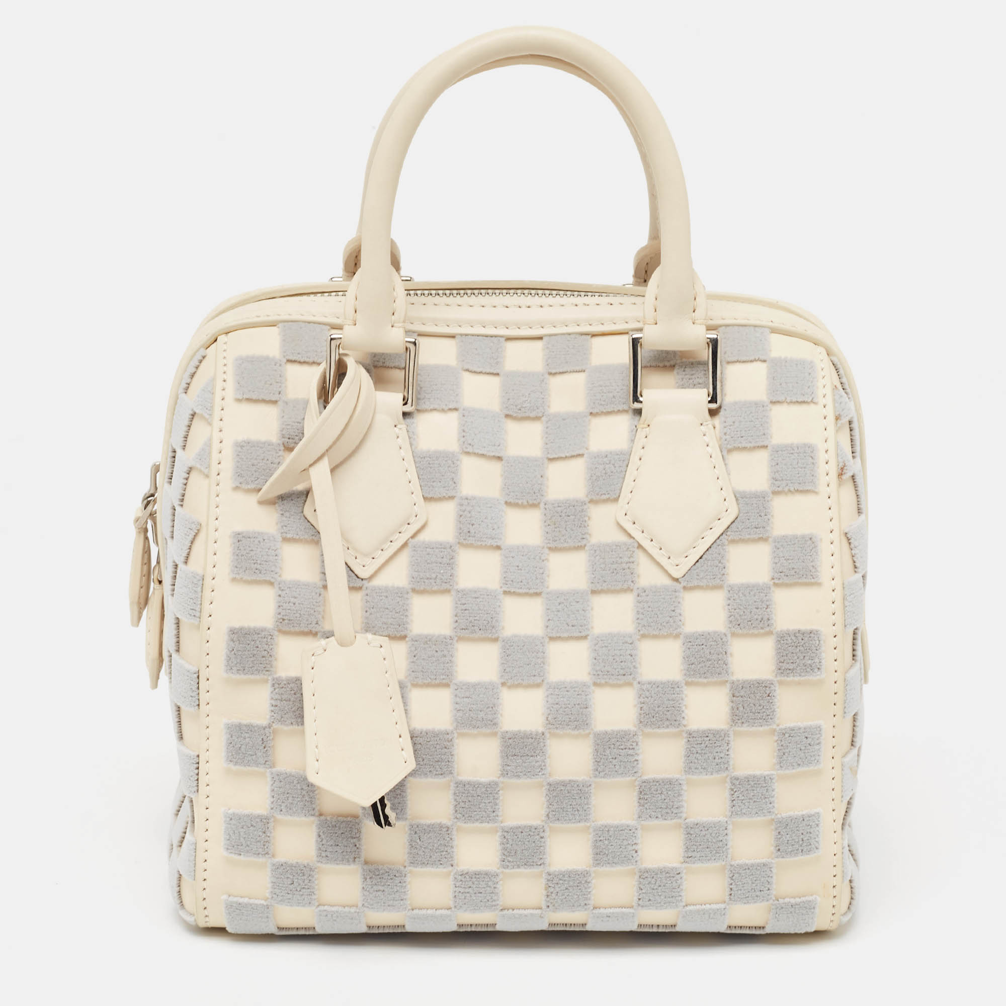 Pre Owned Louis Vuitton Off White/Grey Damier Cubic Speedy Cube PM Bag