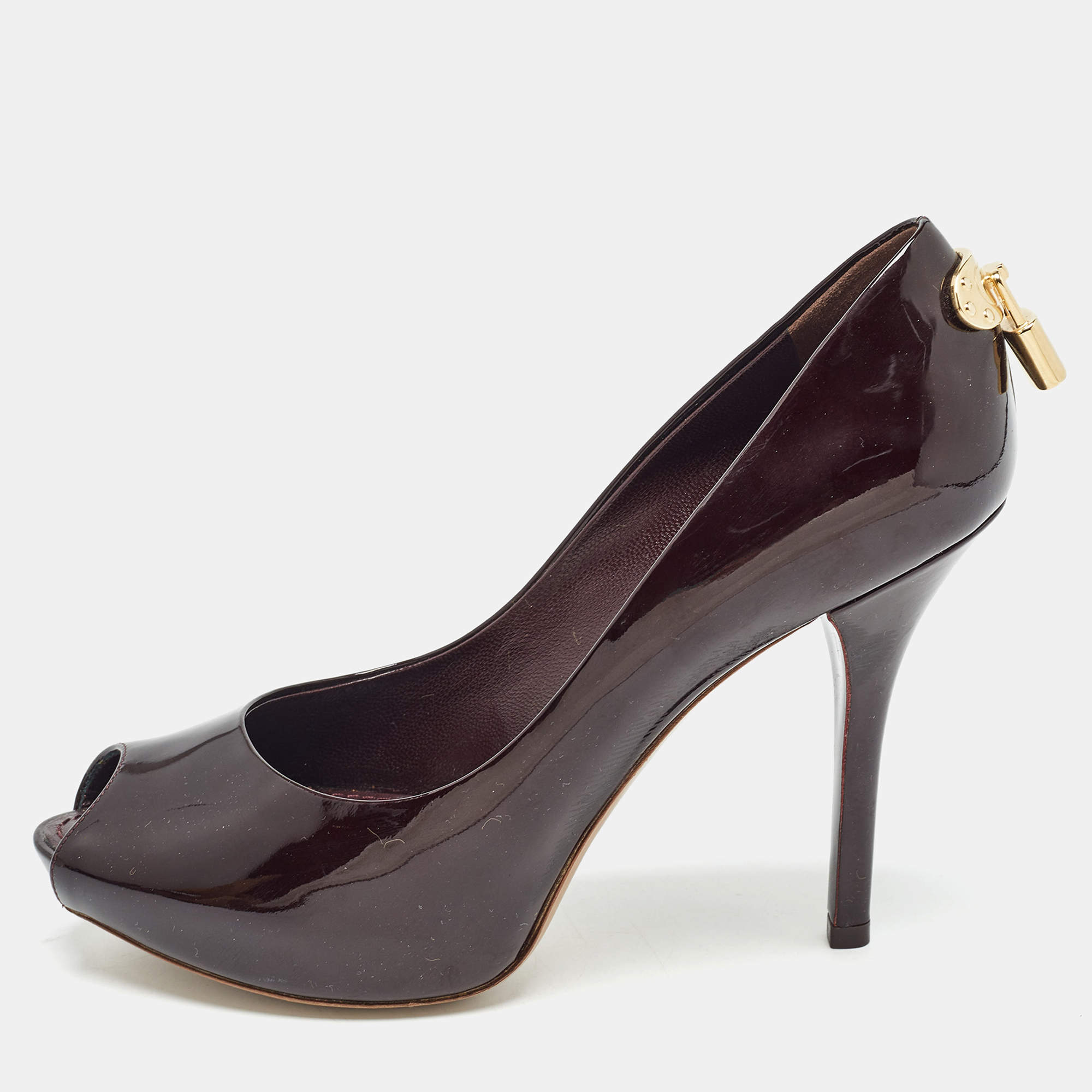 Louis Vuitton Burgundy Patent Oh Really! Pumps Size 36