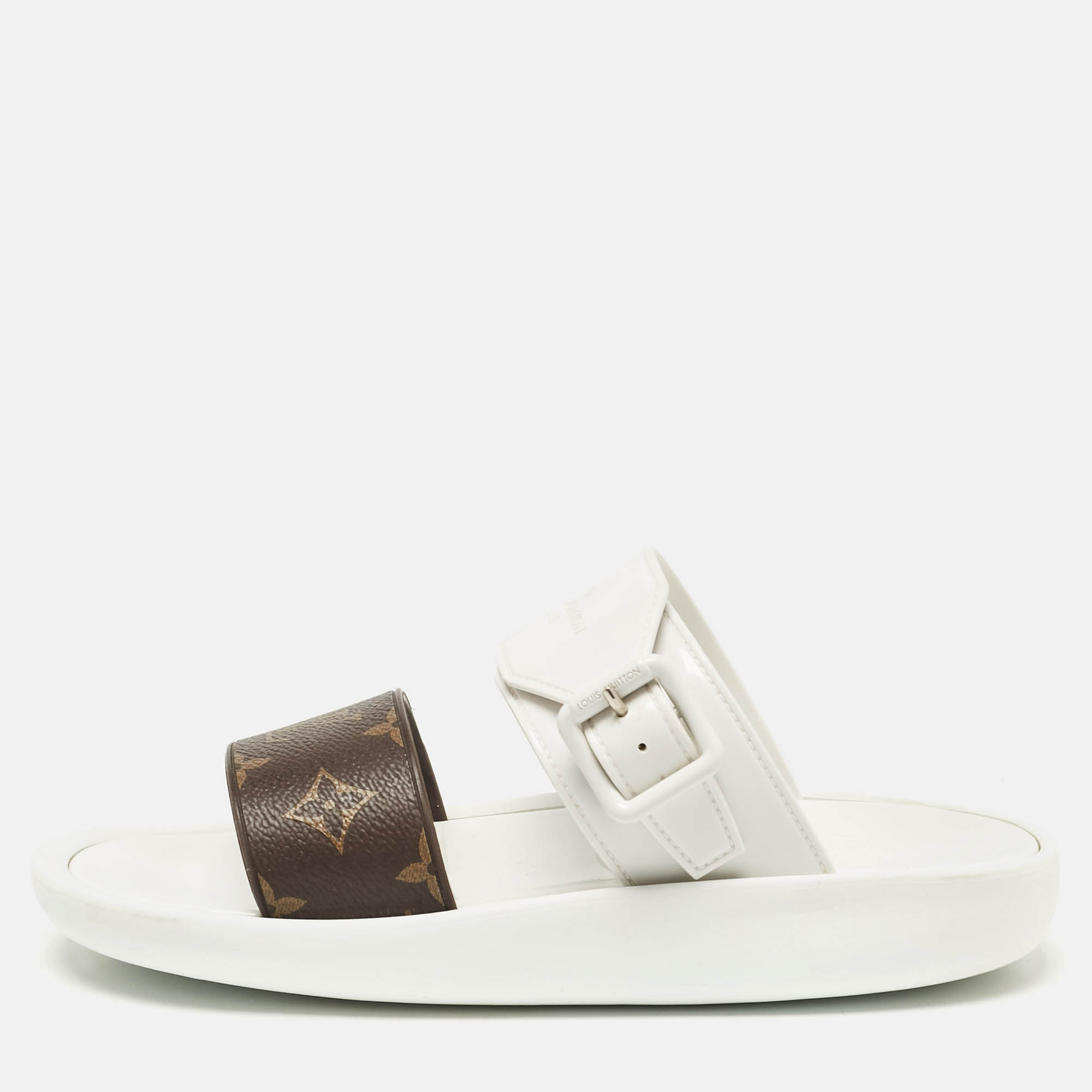 Louis Vuitton Monogram Sunbath Slide Sandals Size 38