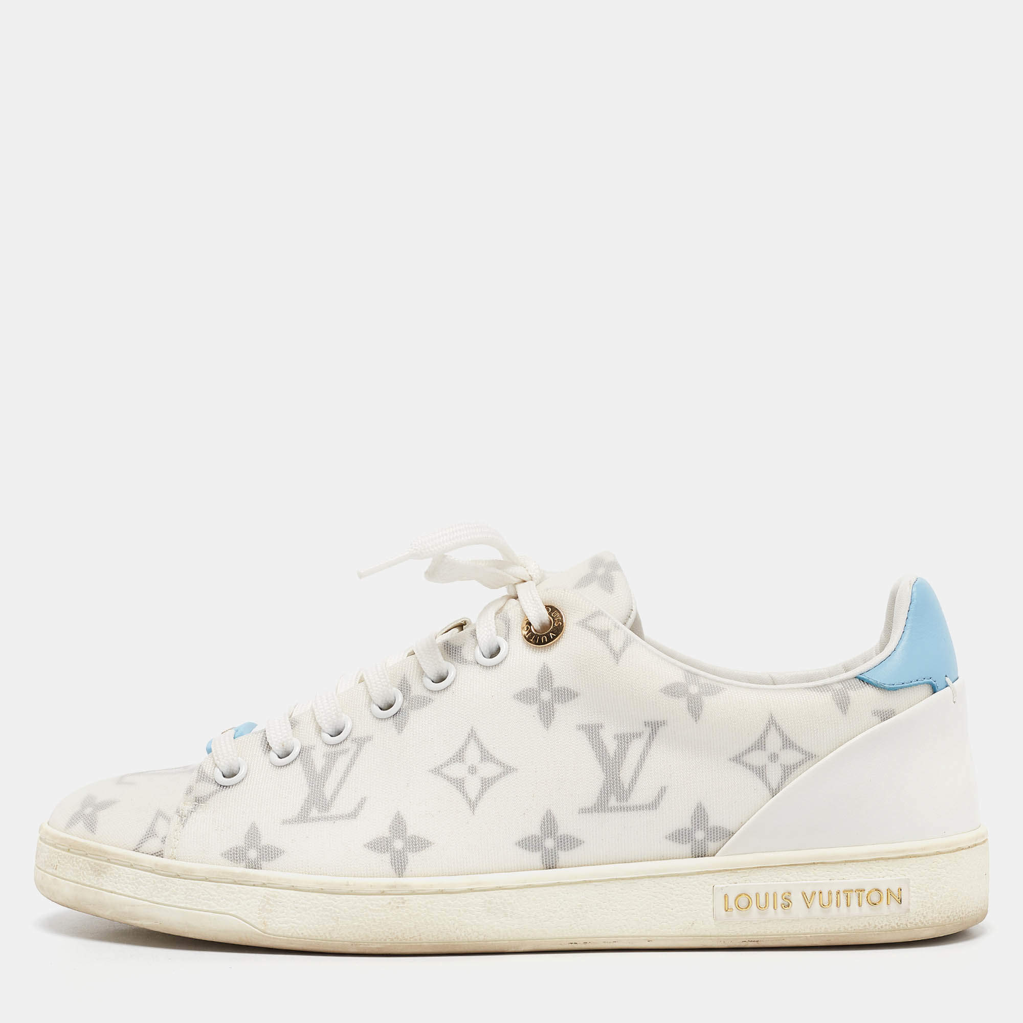 Louis Vuitton White Monogram Technical Mesh Frontrow Sneakers Size 37.5