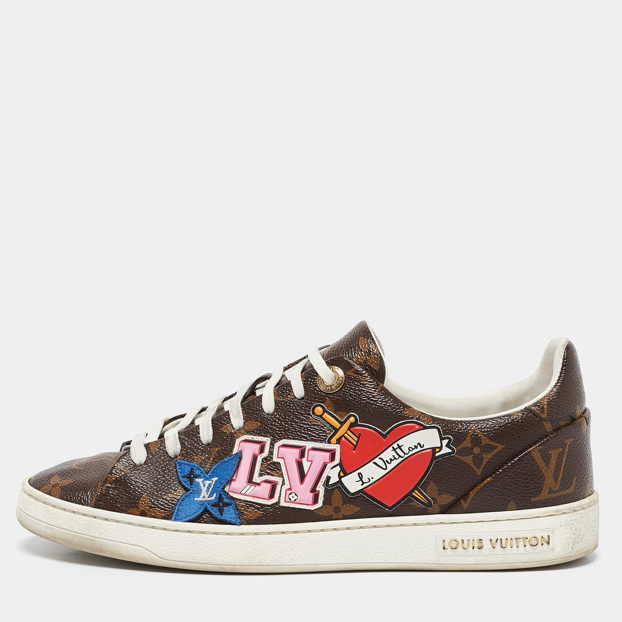 مملوكة مسبقًا Louis Vuitton Monogram Canvas LV Black Heart Sneakers Size 38
