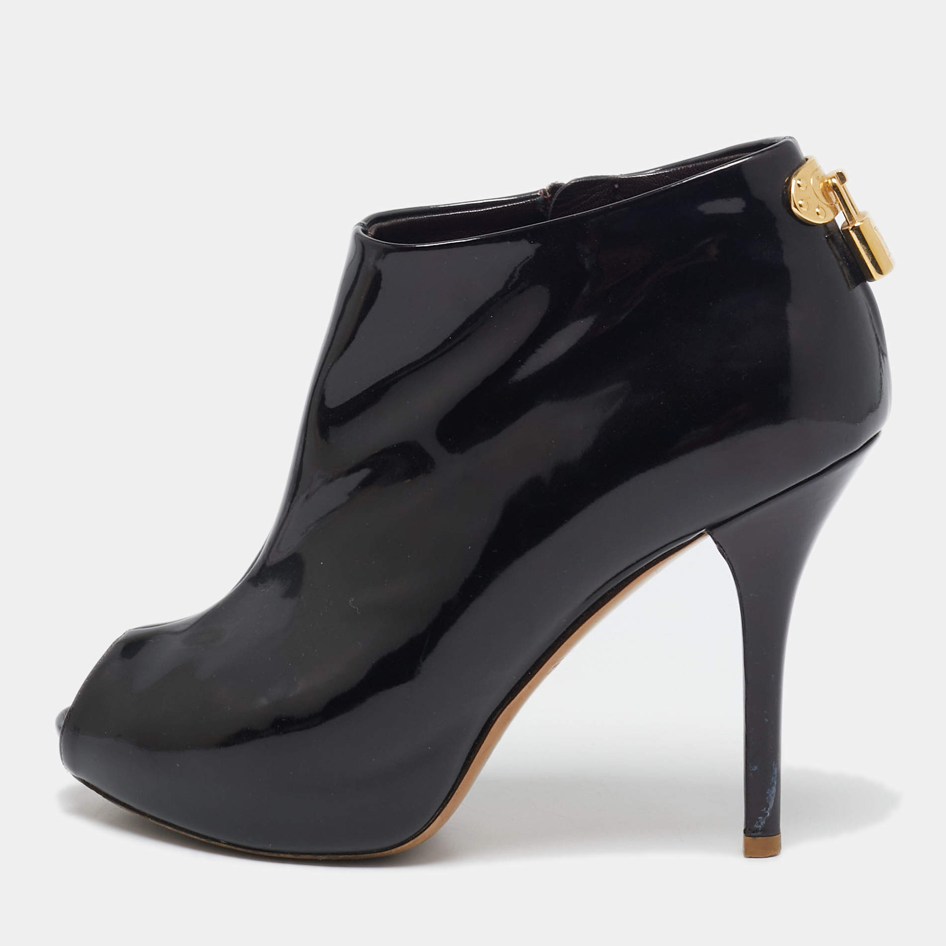 Louis Vuitton Black Patent Leather Oh Really! Boots Size 36