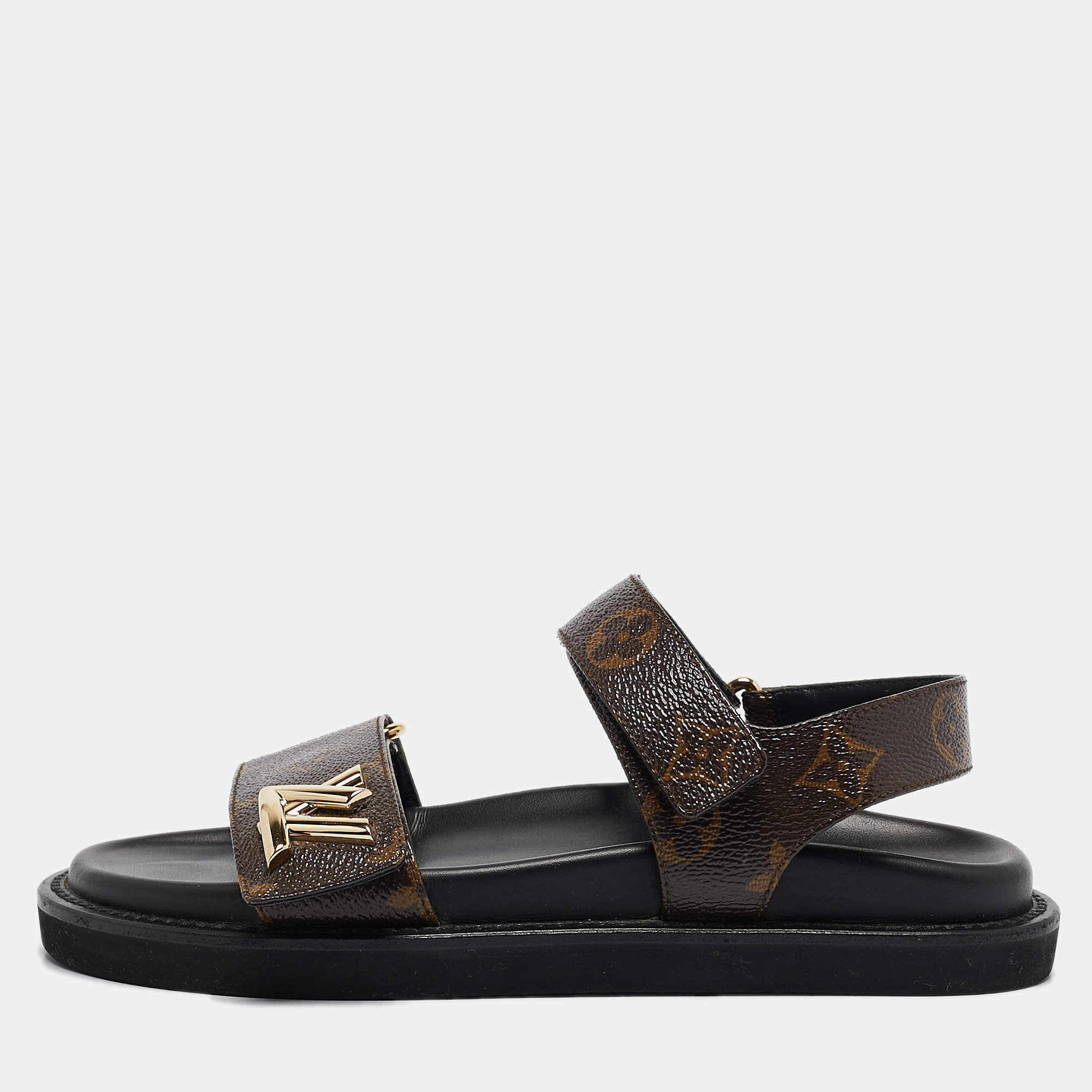 Louis Vuitton Monogram Canvas Sunset Flat Sandals Size 36