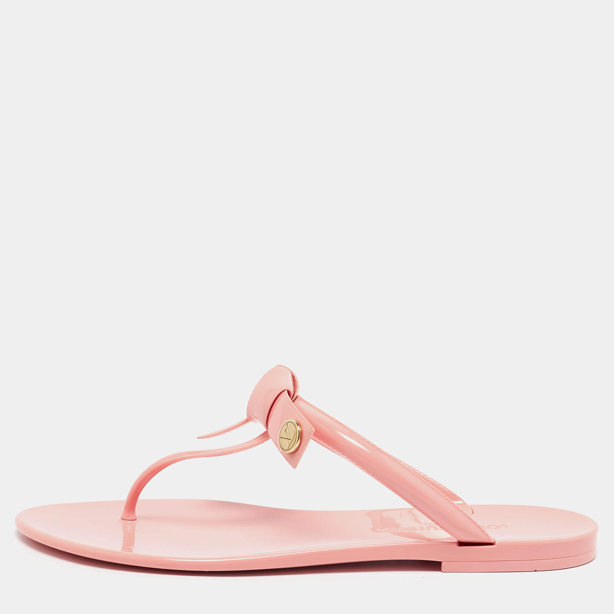 Louis Vuitton Pink Jelly SeaStar Thong Flat Slides Size 40