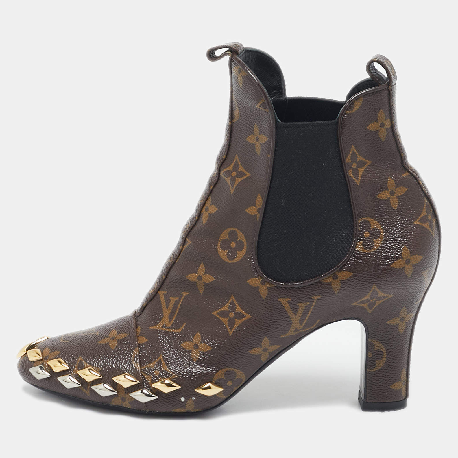Louis Vuitton Brown Monogram Canvas Revival Ankle Boots Size 39