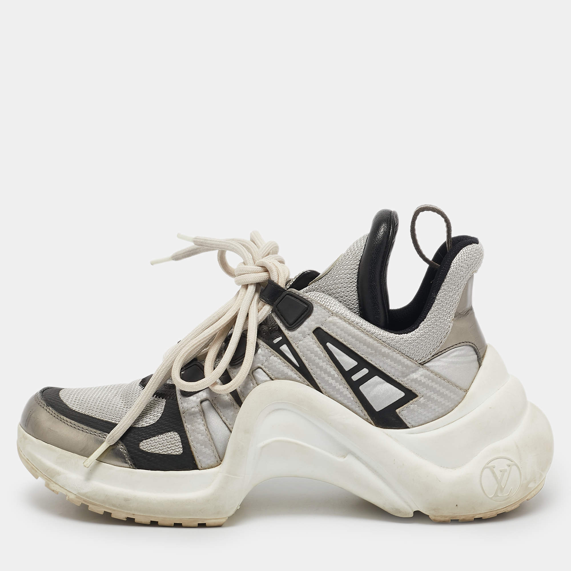 Louis Vuitton Multicolor Leather and Mesh Archlight High Top Sneakers Size 35