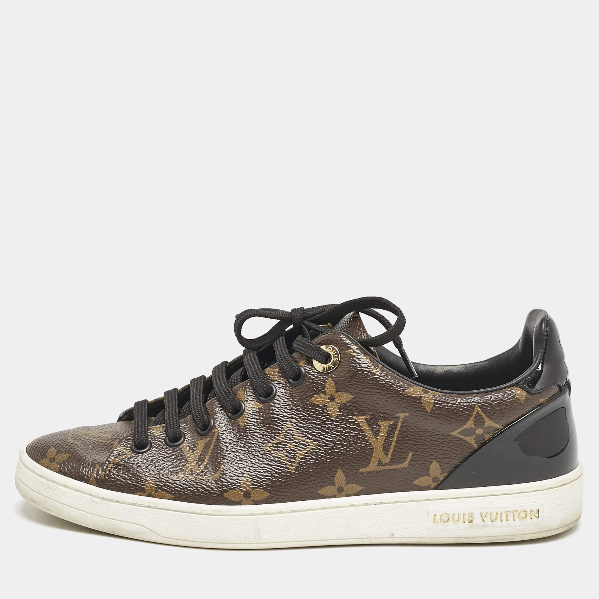 Louis Vuitton Monogram Canvas and Patent Leather Frontrow Sneakers Size 36.5