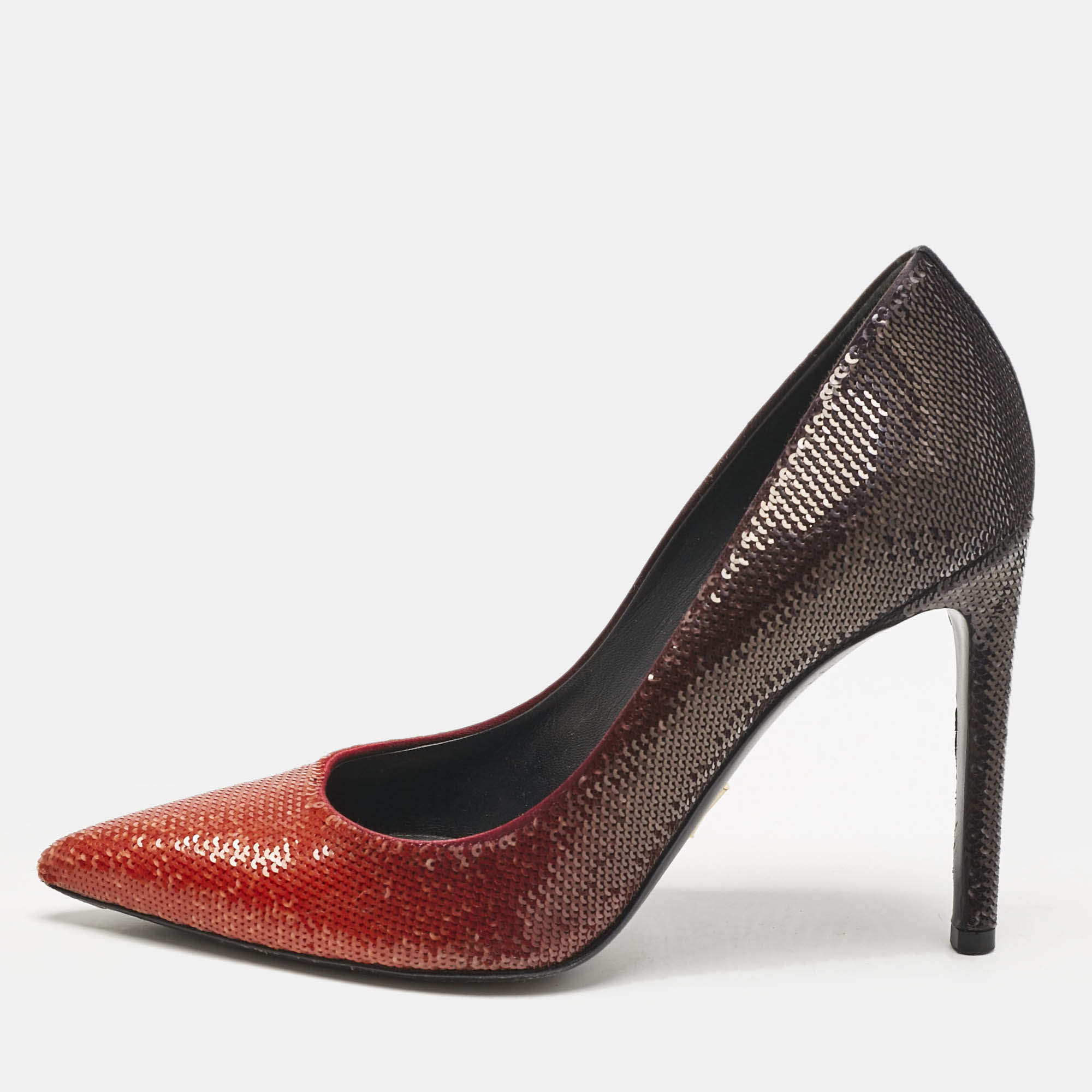 Louis Vuitton Ombre Orange Sequins Liza Pumps Size 38