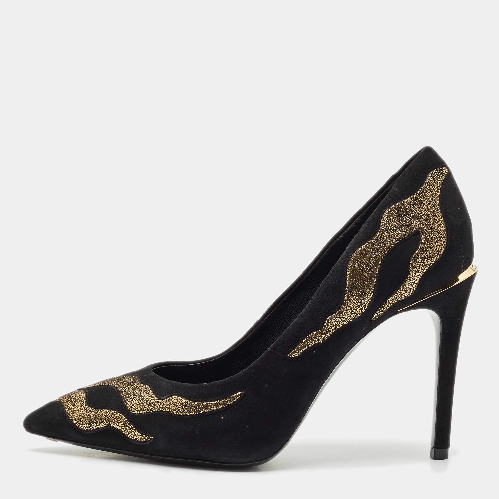 Louis Vuitton Black Suede fetish Pumps Size 37.5