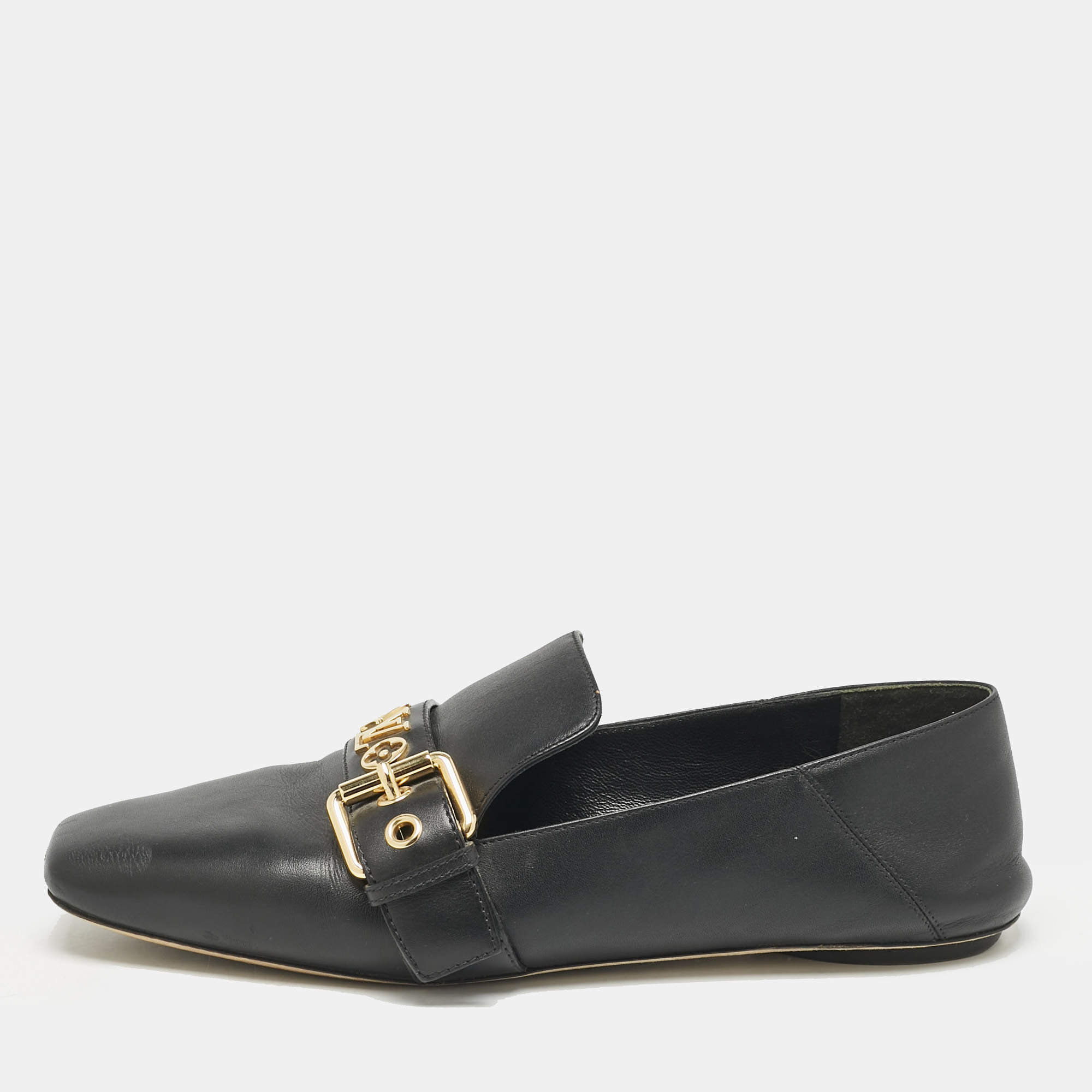 Louis Vuitton Black Leather Bahia Loafers Size 37