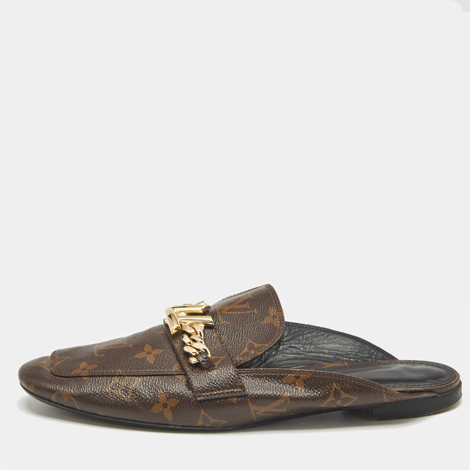 Louis Vuitton Brown Monogram Canvas Upper Case Sandals Size 41