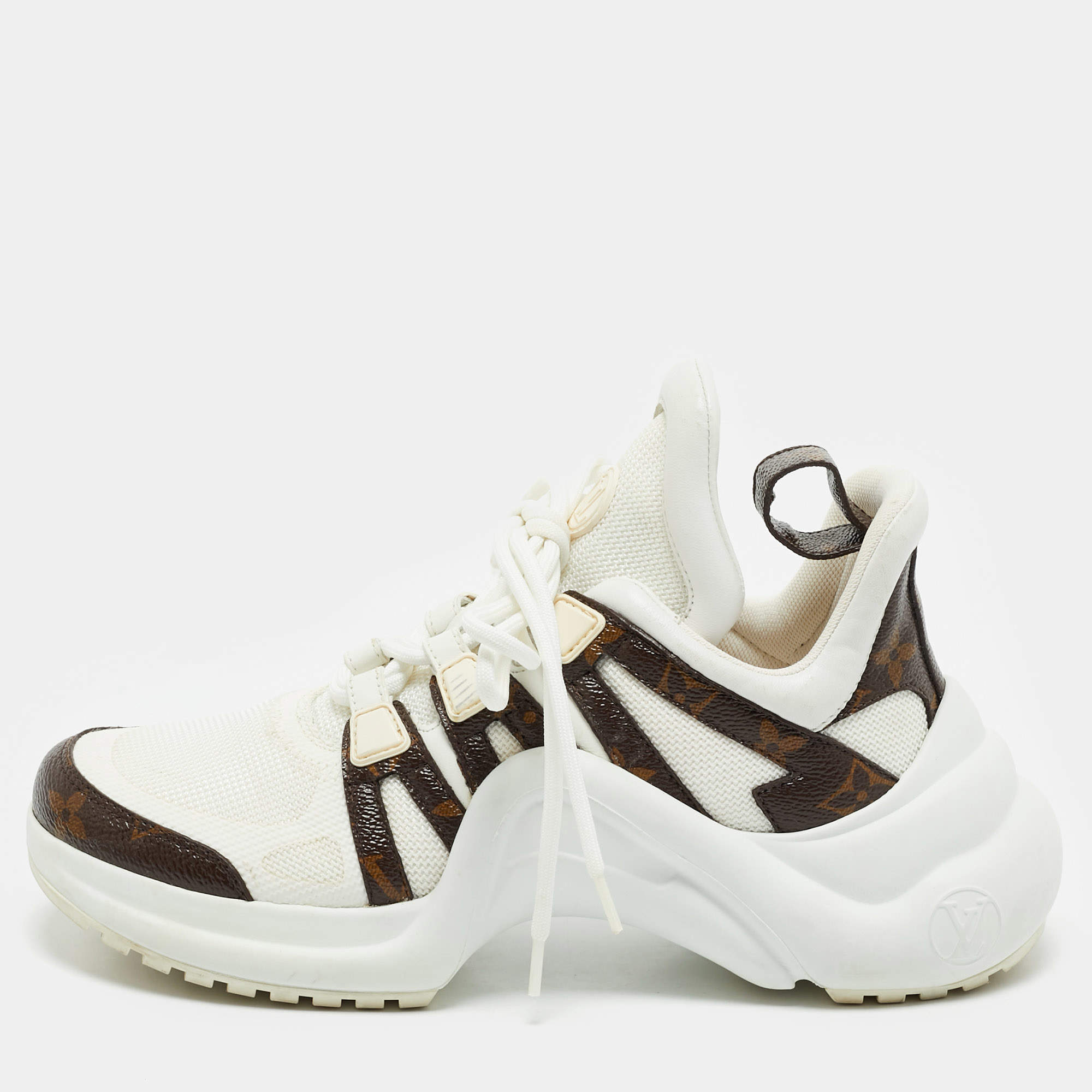 Louis Vuitton Brown Monogram Canvas and Mesh Archlight Sneakers Size 37