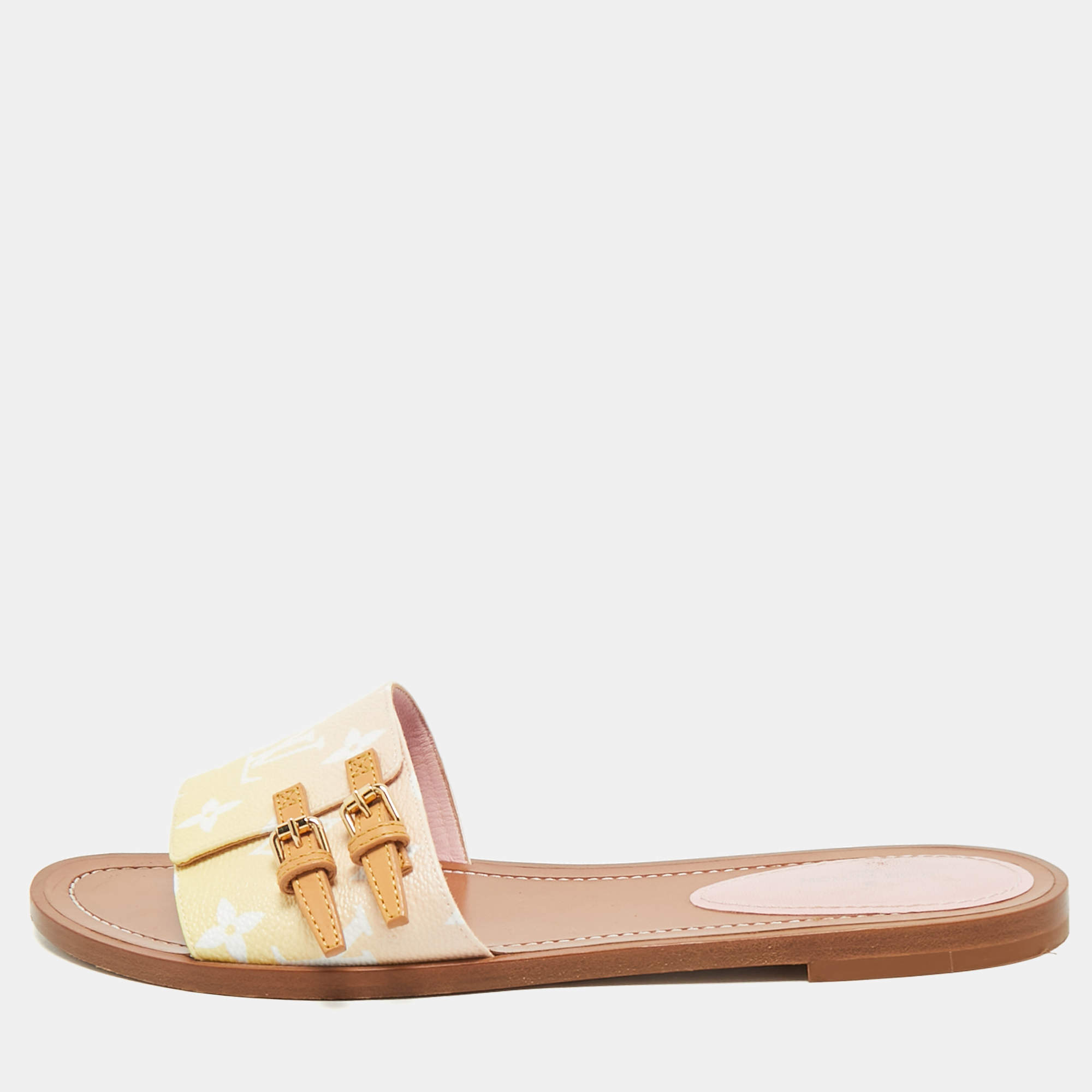 Pre Owned حذاء سلايد فلات لوى فيتون مونوجرام متنوع الألوان بقماش لوك إت باي ذا بول مقاس 39