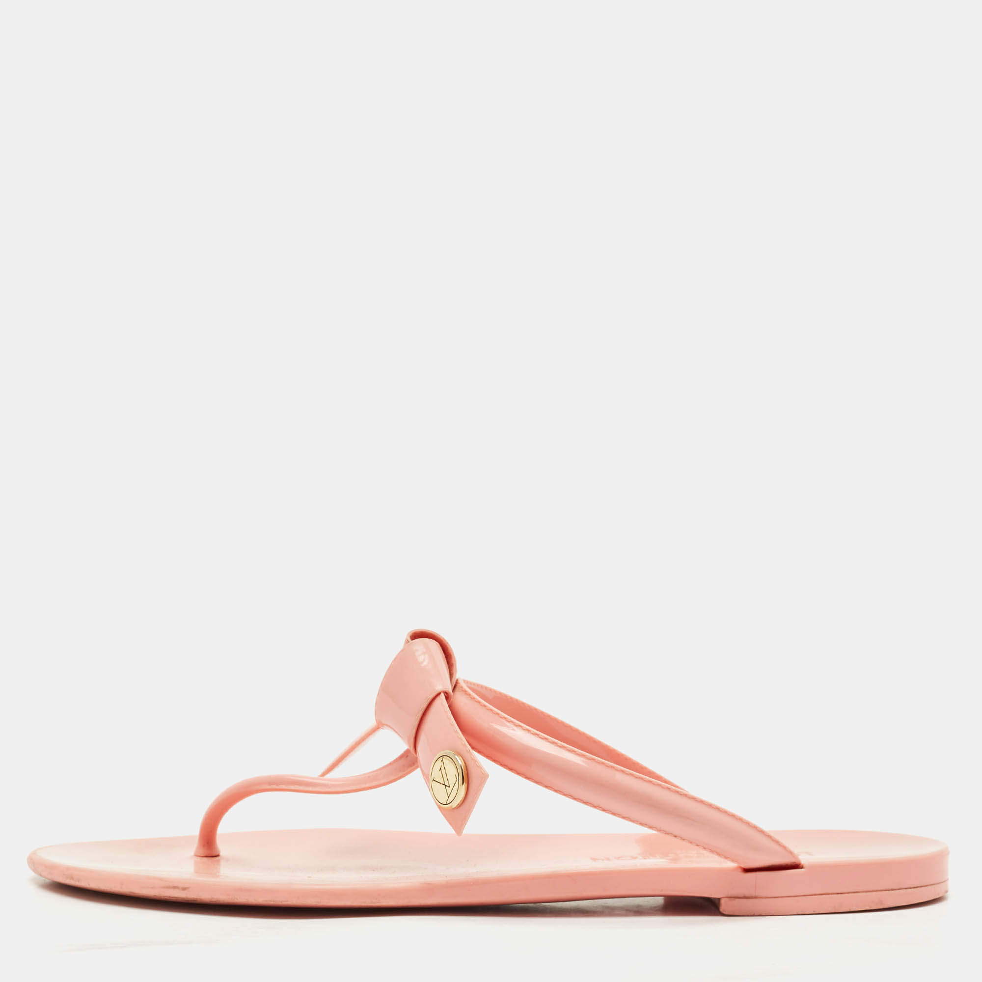 مملوكة مسبقًا Louis Vuitton Pink Jelly SeaStar Thong Flat Slides Size 38