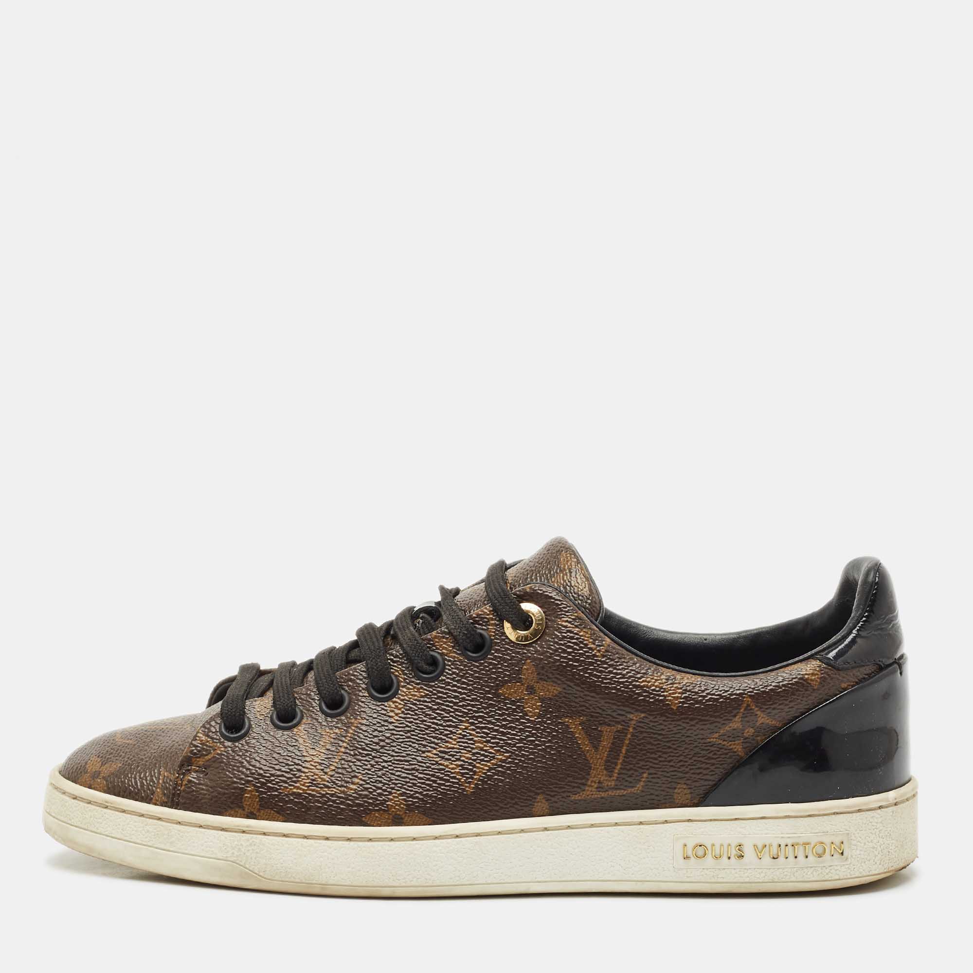 Pre Owned Louis Vuitton Monogram Canvas Frontrow Sneakers Size 37.5