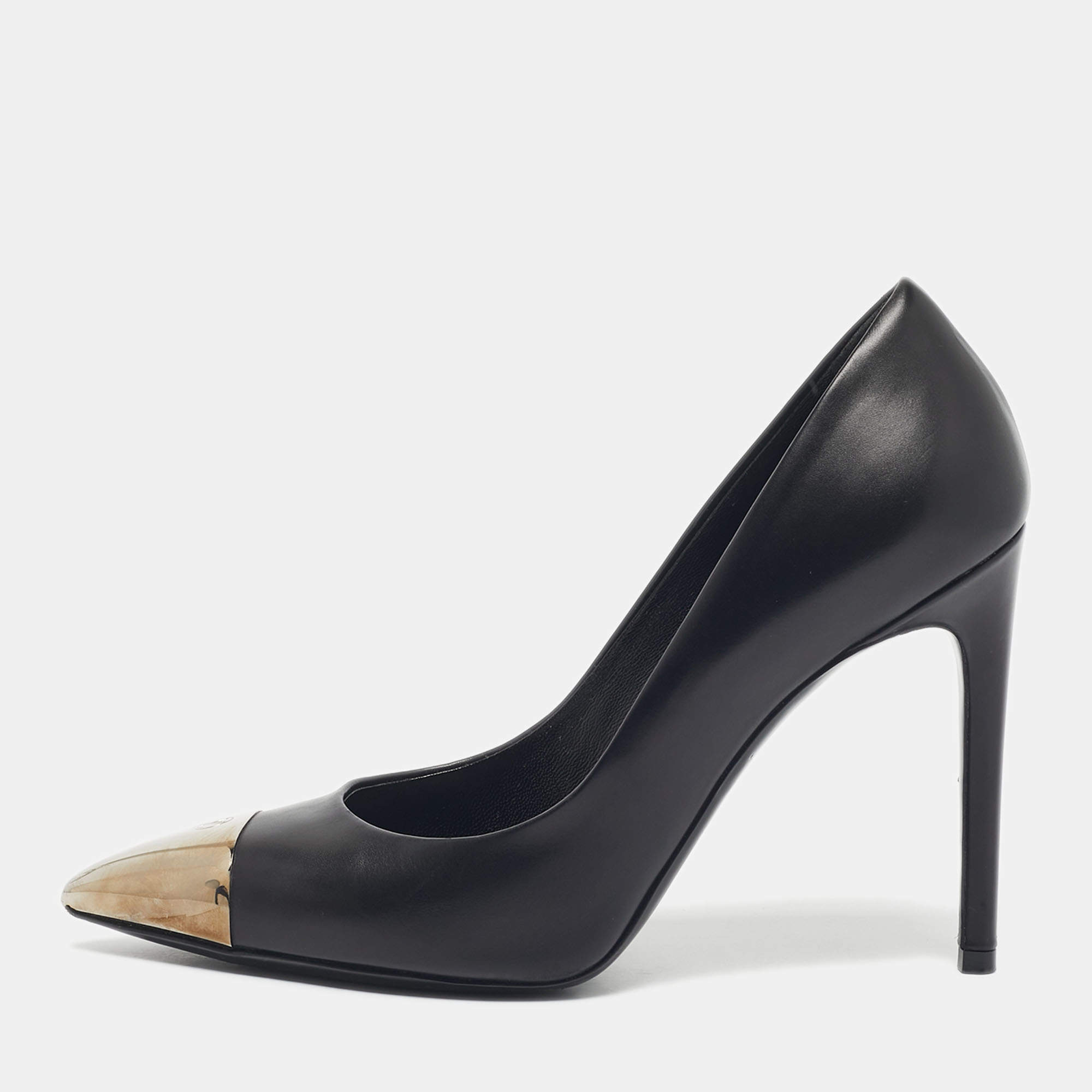 Pre Owned Louis Vuitton Black Leather Urban Twist Pumps Size 38