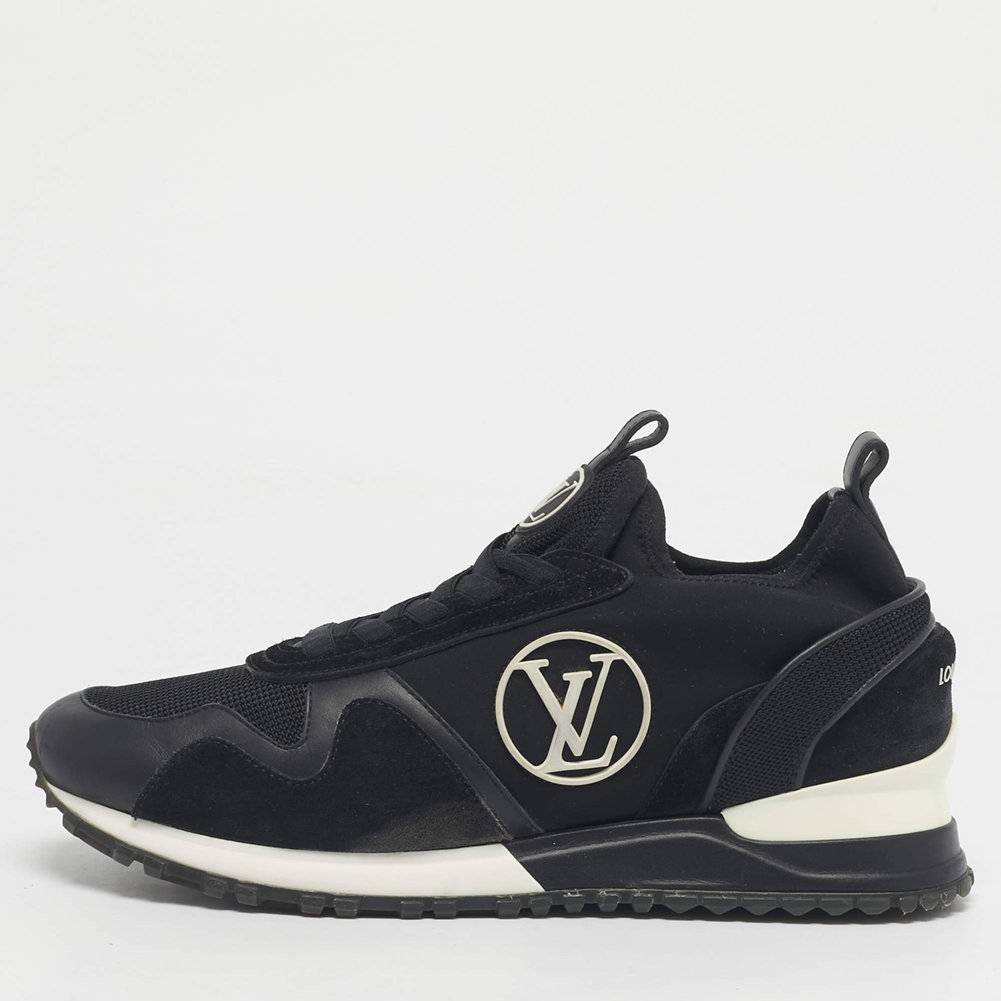Louis Vuitton Black Leather Zip Detail High Top Sneakers