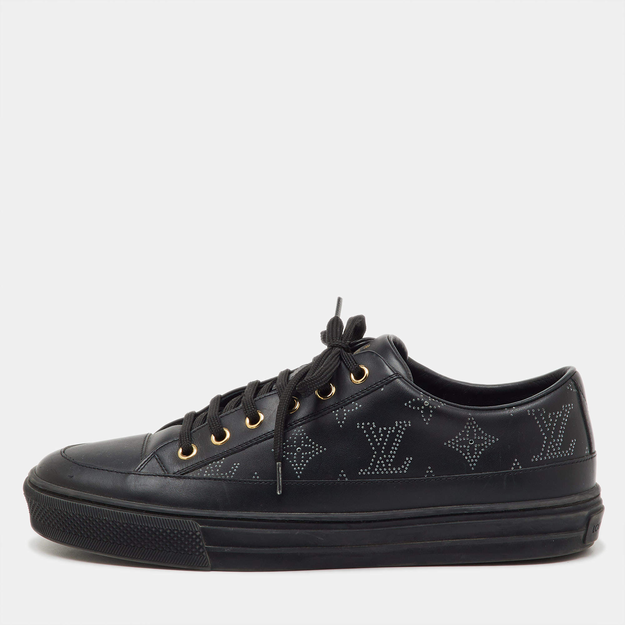 مملوكة مسبقًا Louis Vuitton Black Leather Stellar Low Top Sneakers Size 39