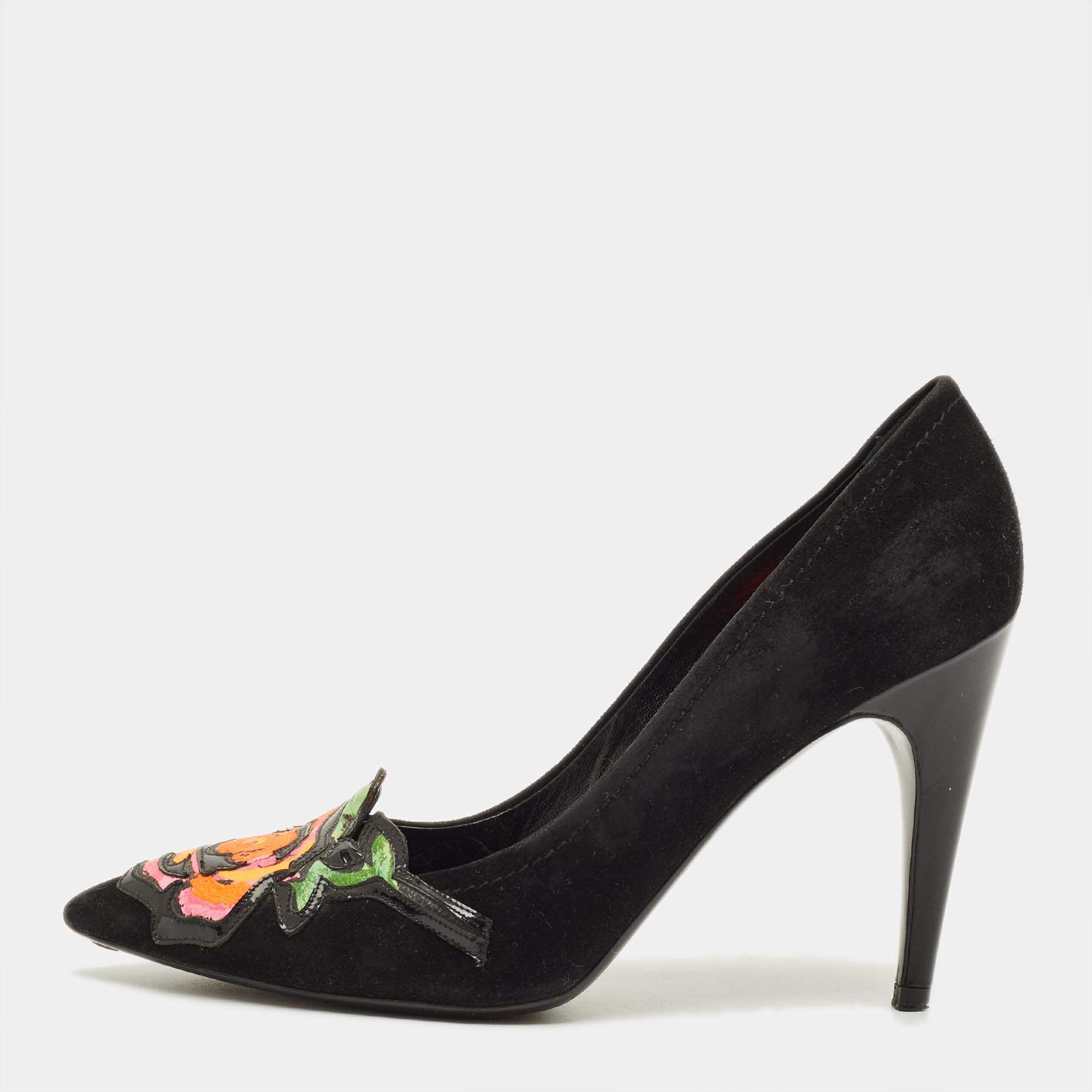 مملوكة مسبقًا Louis Vuitton Stephen Sprouse Size 38 Black Suede Pumps