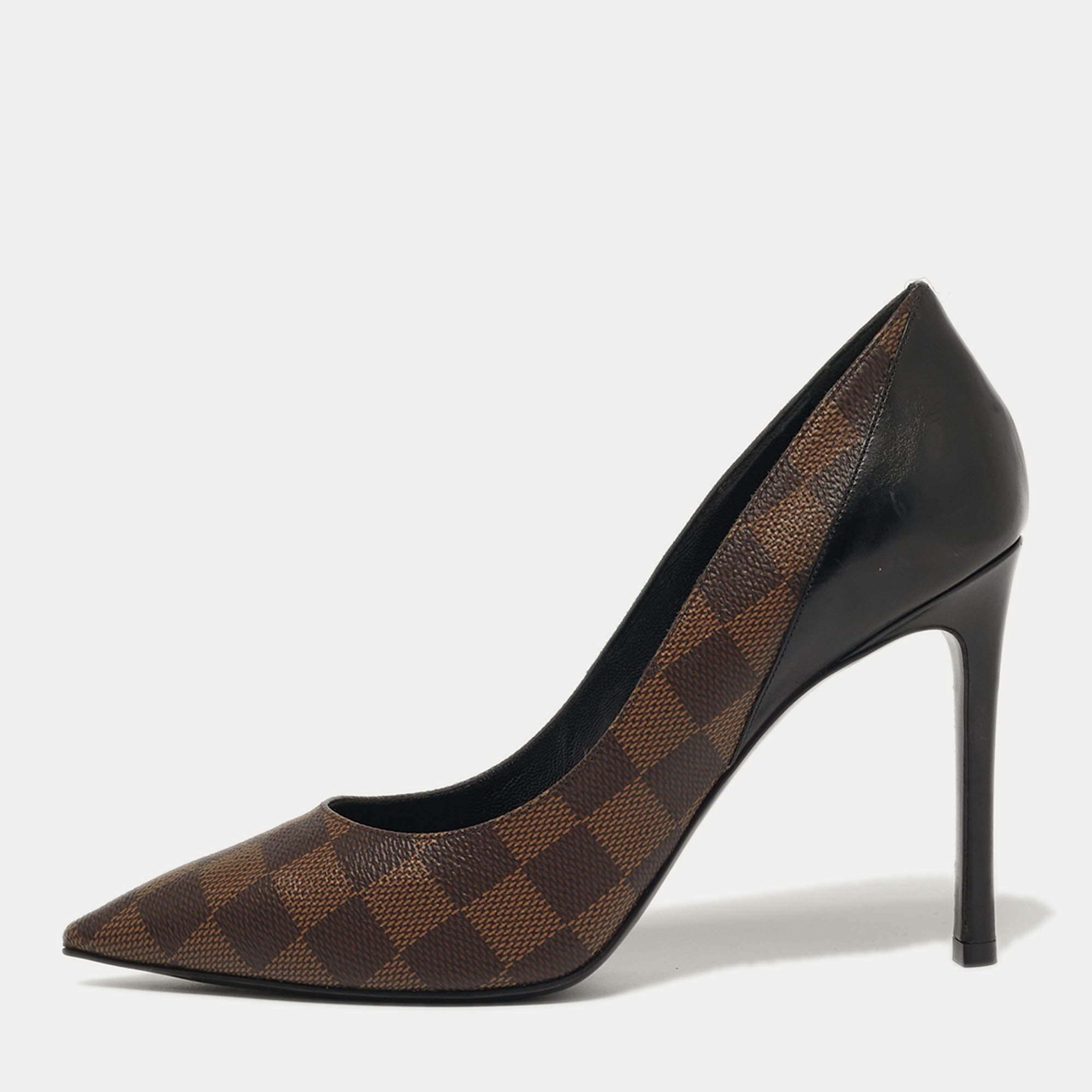 مملوكة مسبقًا Louis Vuitton Chérie Size 38 Brown Monogram Canvas and Leather Pumps