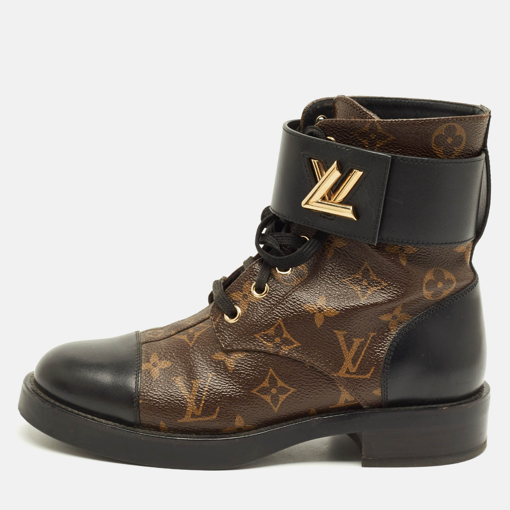 مملوكة مسبقًا Louis Vuitton Wonderland Ranger Size 37 Brown/Black Monogram Canvas and Leather Ankle Boots