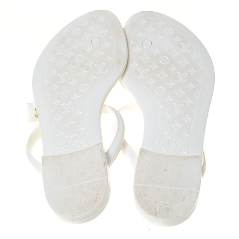 Louis Vuitton White Jelly Sea Star Thong Flats Size 37 Louis