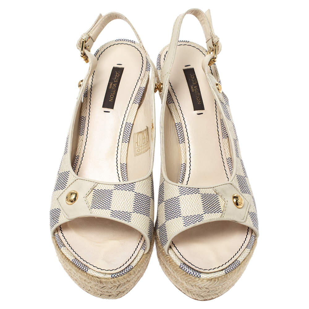 Louis Vuitton Damier Azur Wedge Sandals - Neutrals Sandals, Shoes -  LOU84862