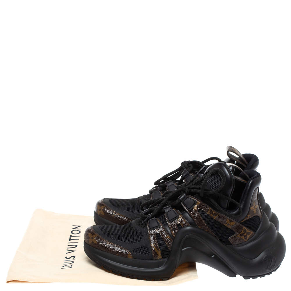 LOUIS VUITTON Calfskin Patent Monogram LV Archlight Sneakers 38