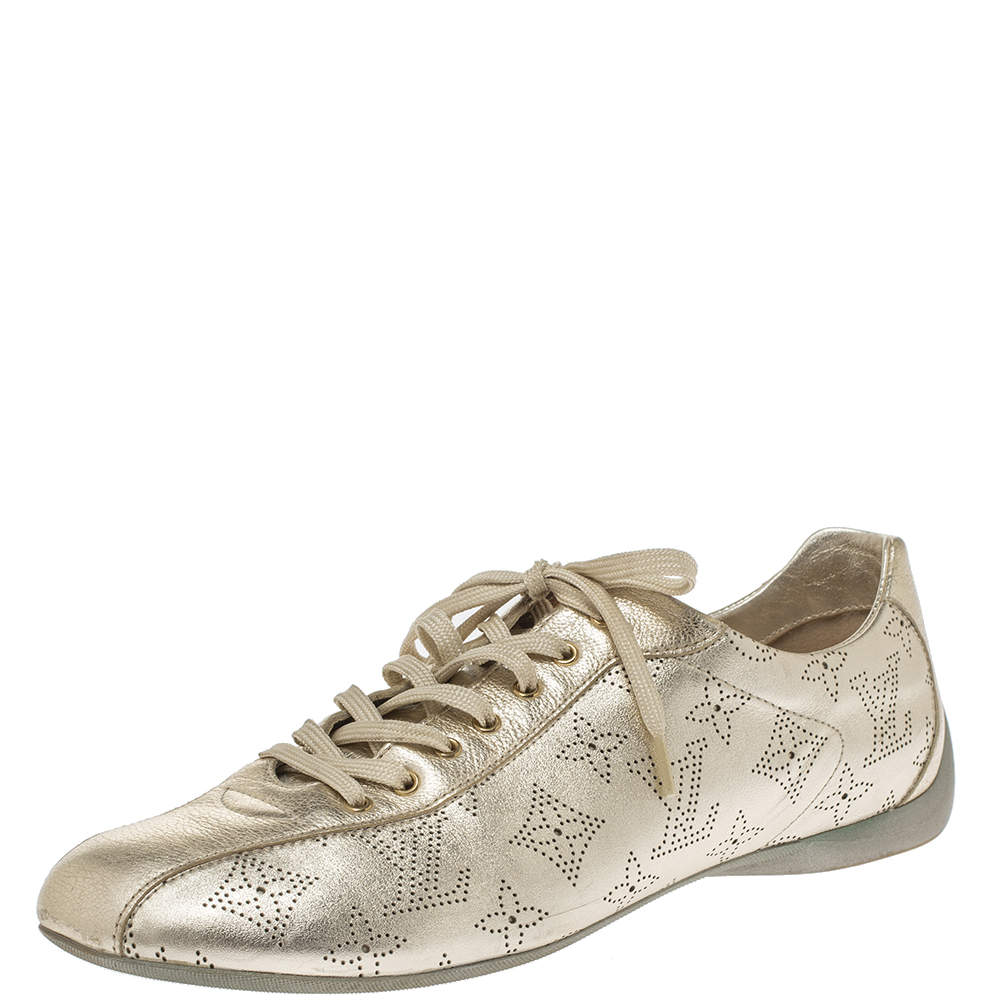 Louis Vuitton Metallic Gold Mahina Leather Trainers Sneakers Size 40.5 Louis Vuitton | TLC