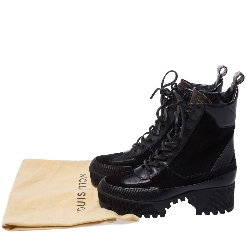 Lauréate ankle boots Louis Vuitton Black size 36.5 IT in Suede - 35523061