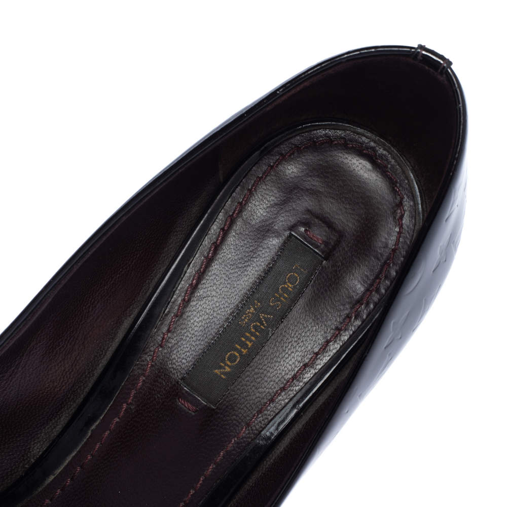 Louis Vuitton Amarante Monogram Vernis True Peep Toe Platform