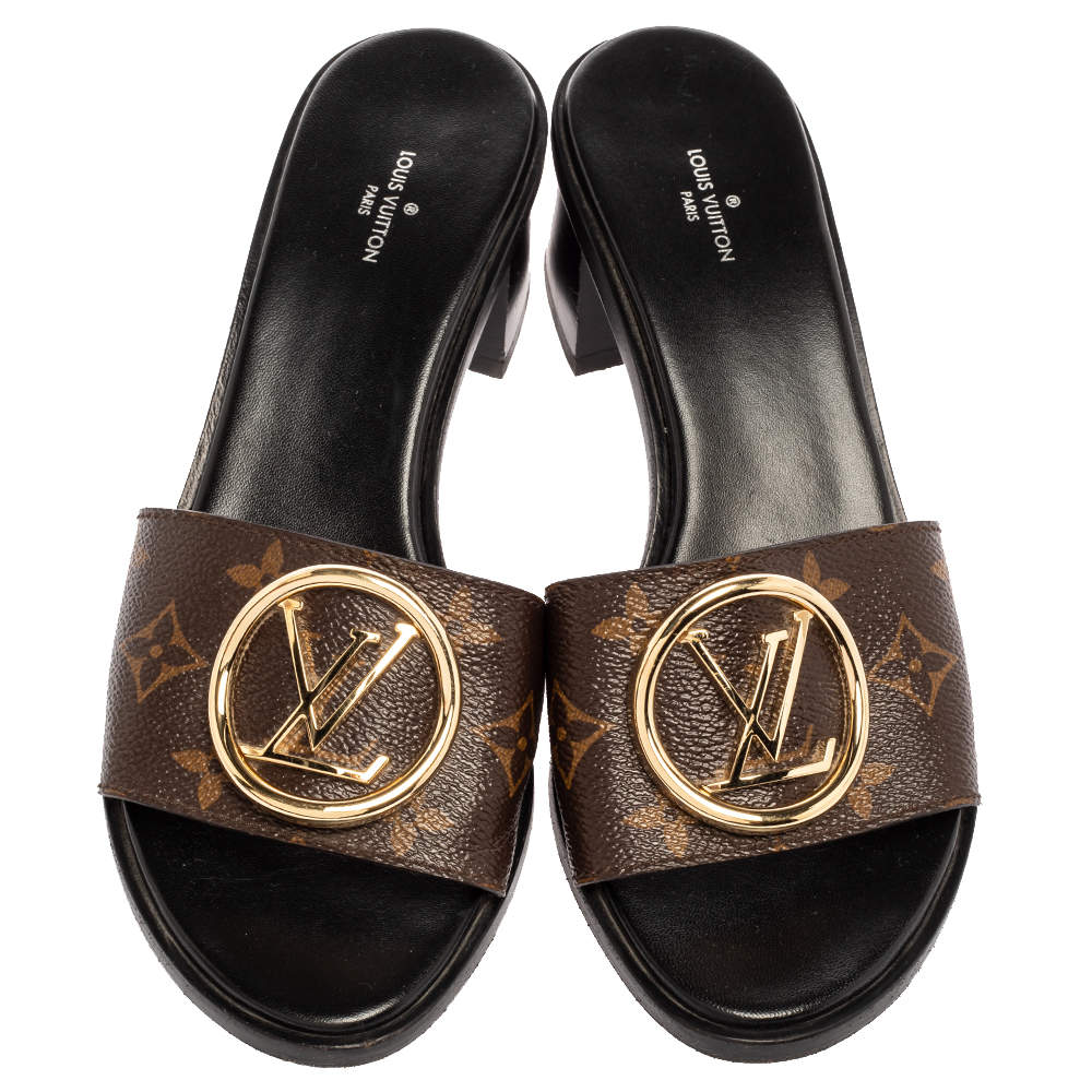 Lock it leather sandals Louis Vuitton Brown size 40 EU in Leather - 35318903