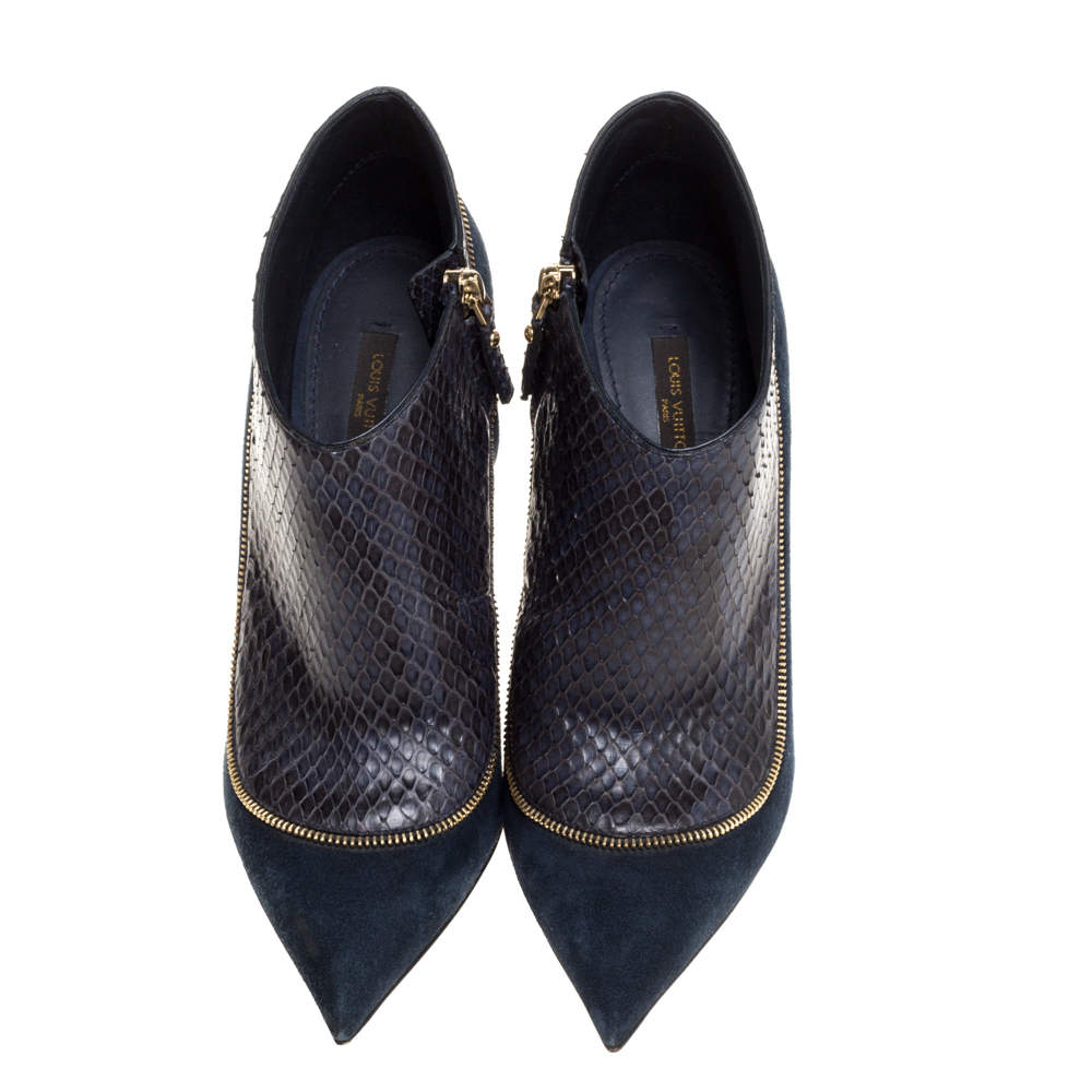 Python ankle boots Louis Vuitton Black size 38 EU in Python - 31867321