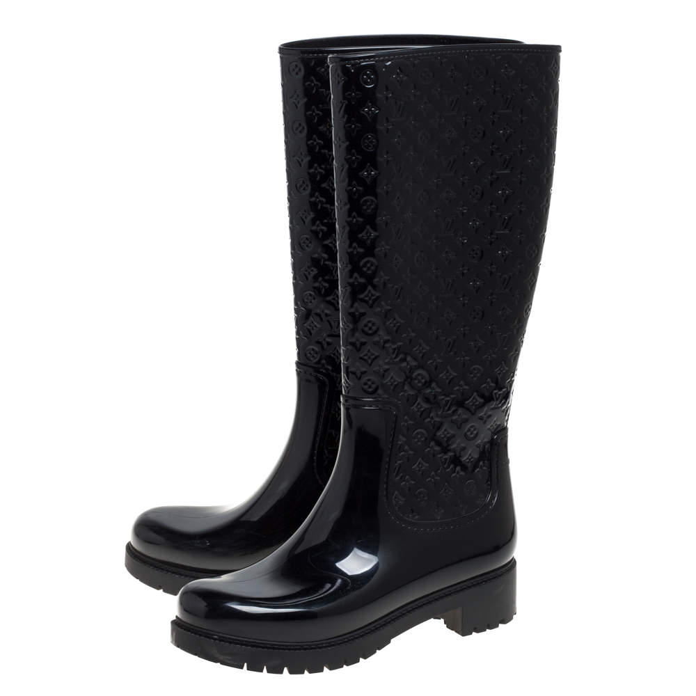 Louis Vuitton, Shoes, Louis Vuitton Monogram Rubber Rain Boots Shoes  Women 38 Black