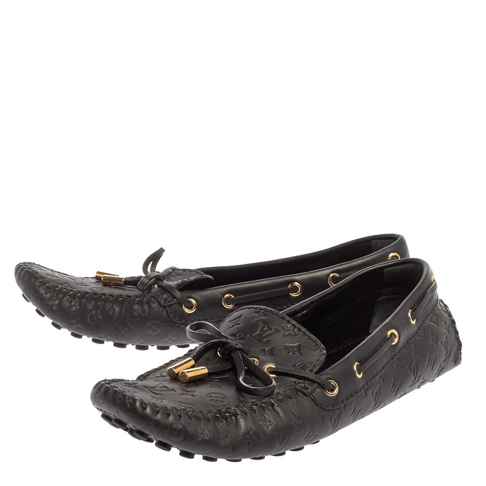 Louis Vuitton Black Empreinte Gloria Loafers 39.5 – The Closet