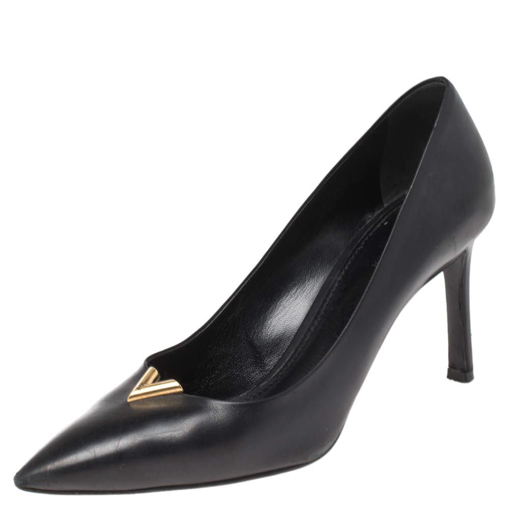 Heartbreaker leather heels Louis Vuitton Black size 37.5 EU in