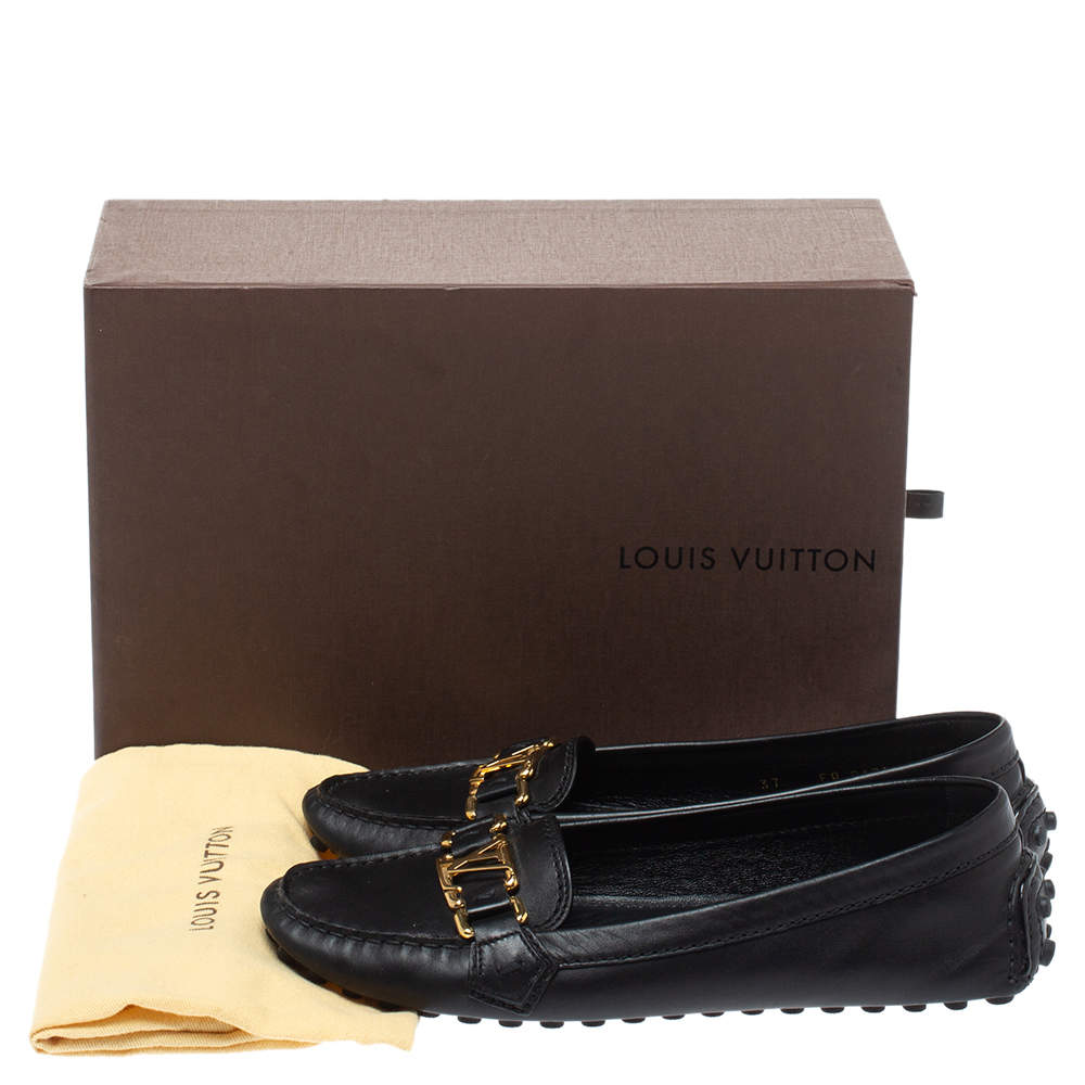 Monte carlo leather flats Louis Vuitton Navy size 9.5 US in Leather -  22284181