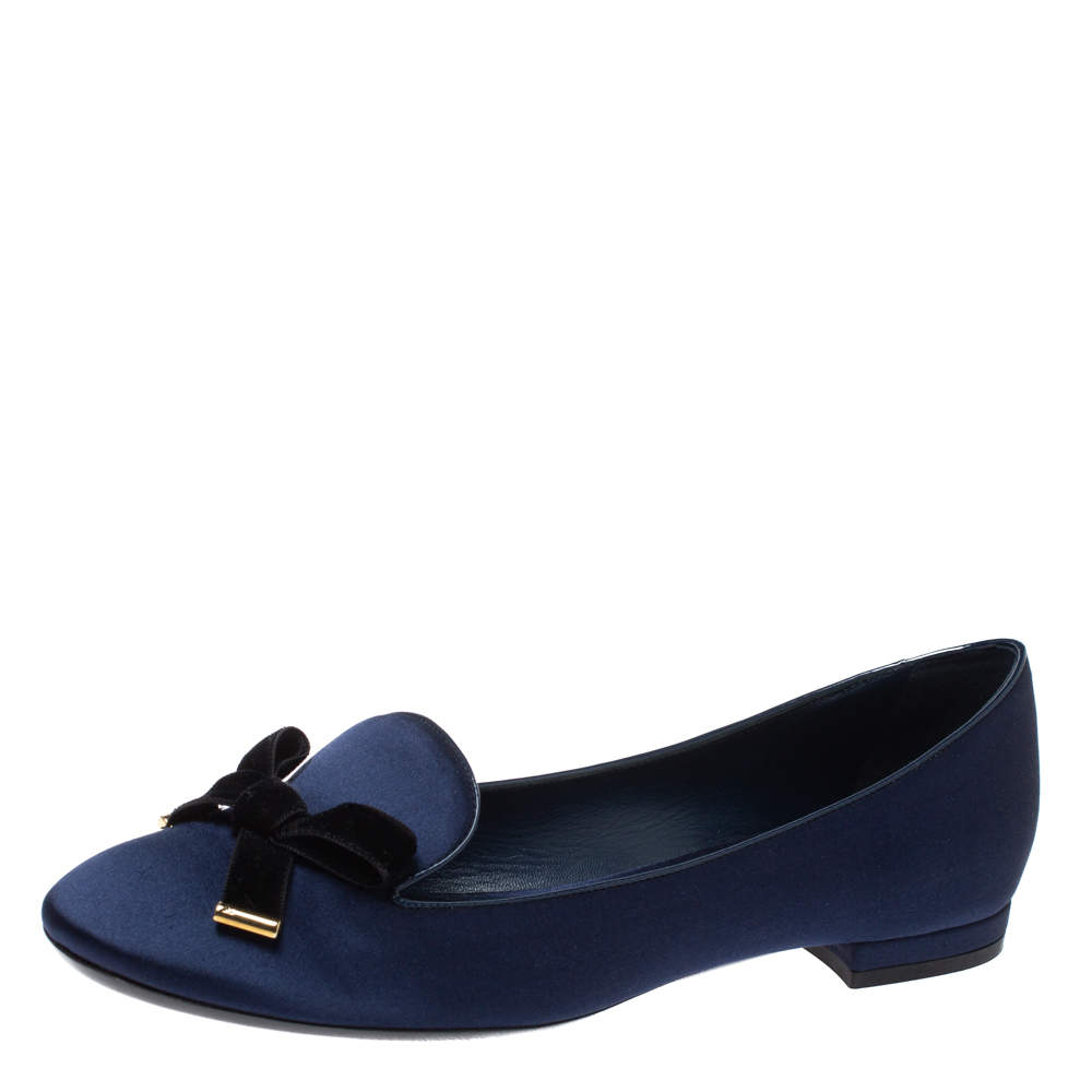 Louis Vuitton Woman Size US 7 IT 37.5 Blue Denim Ballet Flat Slip On Shoes
