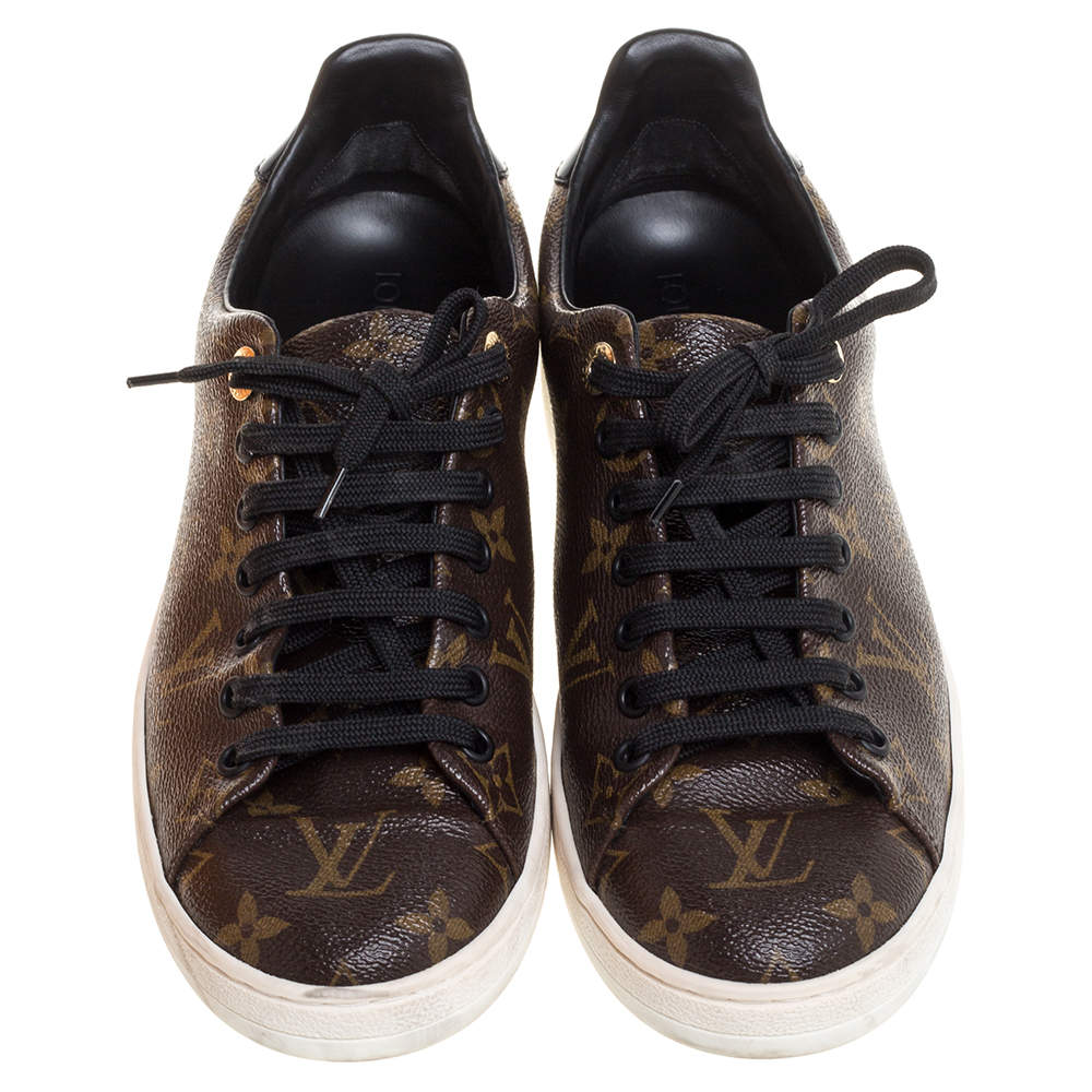 NEW LOUIS VUITTON FRONTROW SHOES 37.5 PATENT LEATHER SNEAKERS SNEAKERS  Black ref.1010546 - Joli Closet