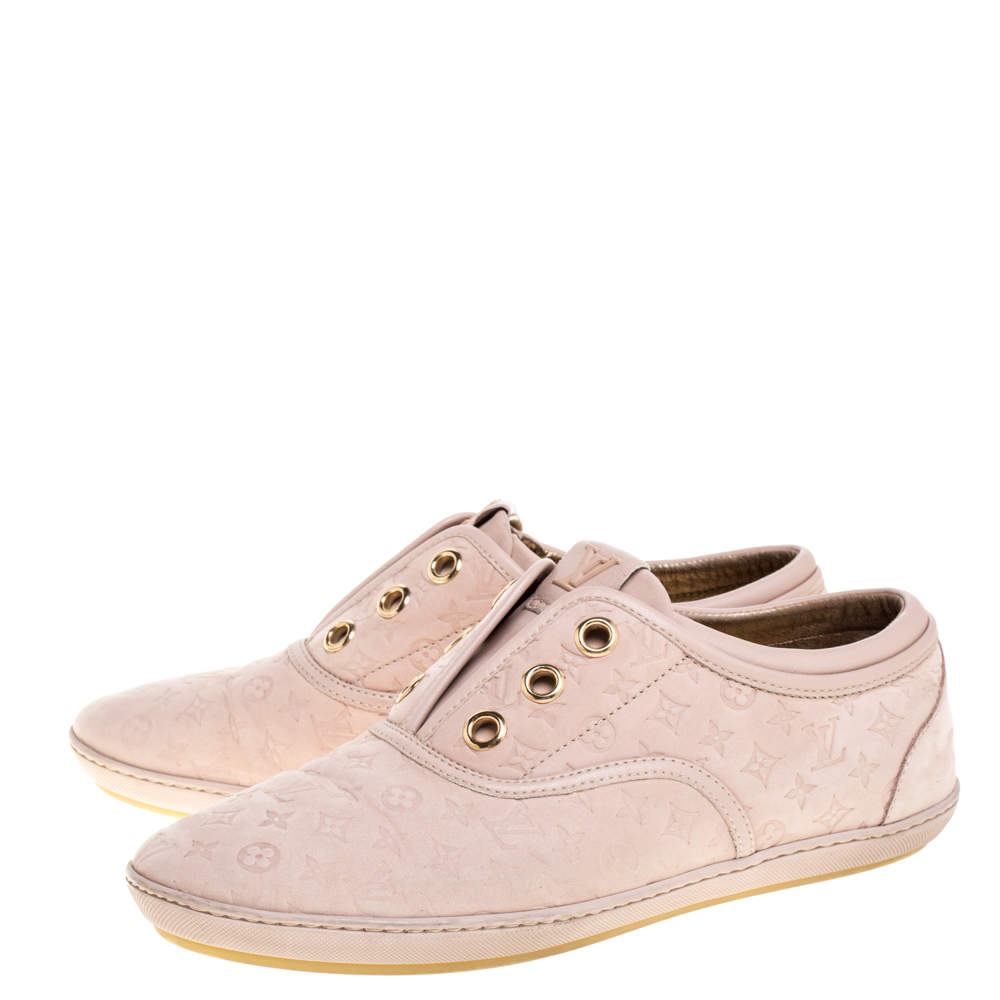 Louis Vuitton Powder Pink Monogram Nubuck Leather Popincourt Sneakers Size  35 Louis Vuitton