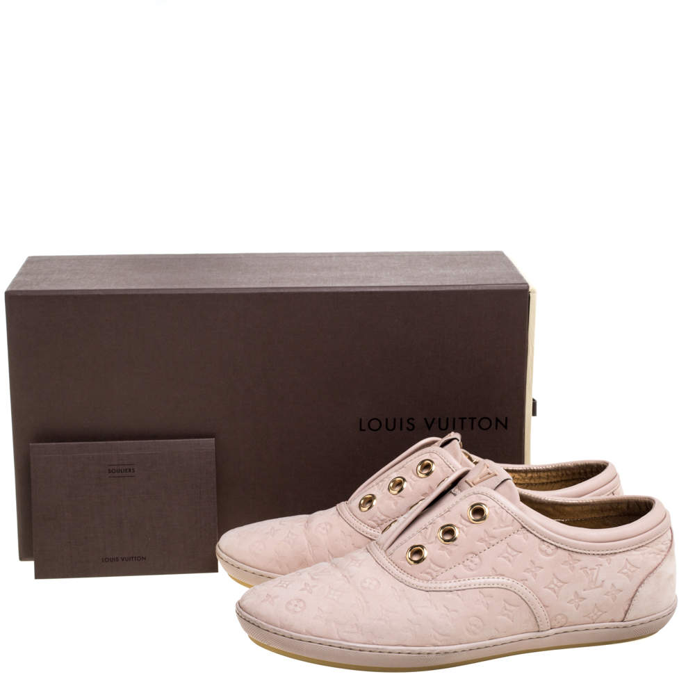 Louis Vuitton Powder Pink Monogram Nubuck Leather Popincourt Sneakers Size  35 Louis Vuitton