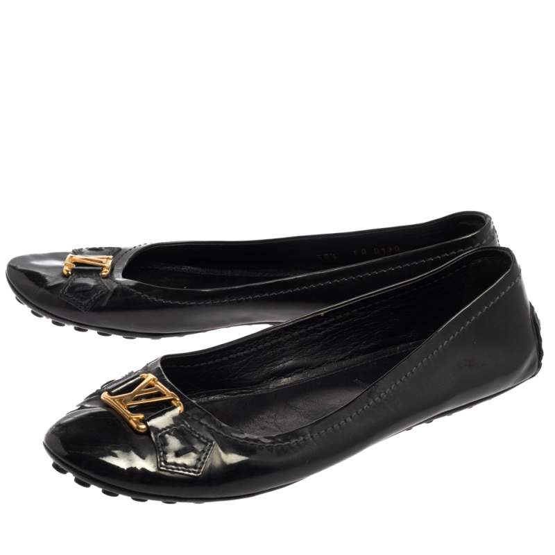 Louis Vuitton Black Vernis Oxford Ballerina Flat 38.5 – The Closet