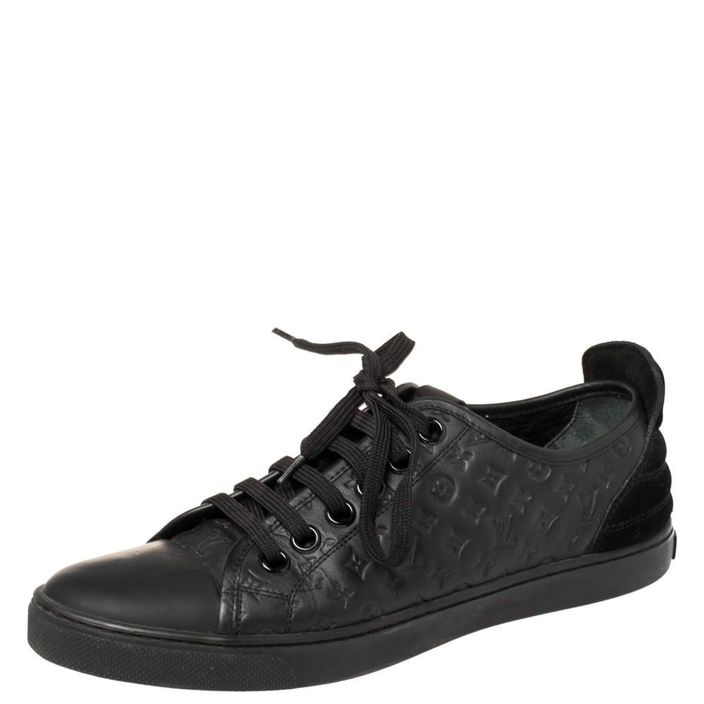 مملوكة مسبقًا Louis Vuitton Black Monogram Empreinte Leather And Suede Low Top Sneakers Size 37