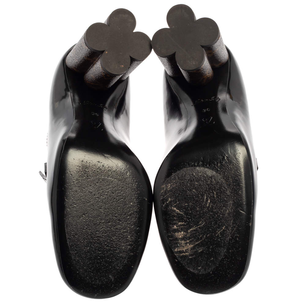 Louis Vuitton Black Leather Monogram Canvas Swift Loafer Pumps Size 6.5/37  - Yoogi's Closet