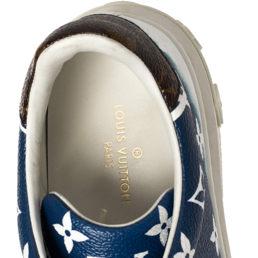 Louis Vuitton Blue/White Patent Monogram Canvas Escale Time Out Sneakers  Size 38 Louis Vuitton | The Luxury Closet