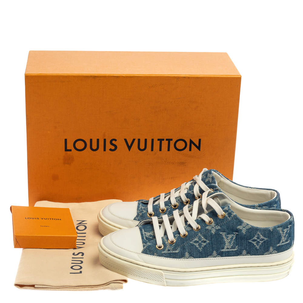 LOUIS VUITTON Denim Monogram Stellar Sneakers 37 Bleu Jeans Blue 1196408