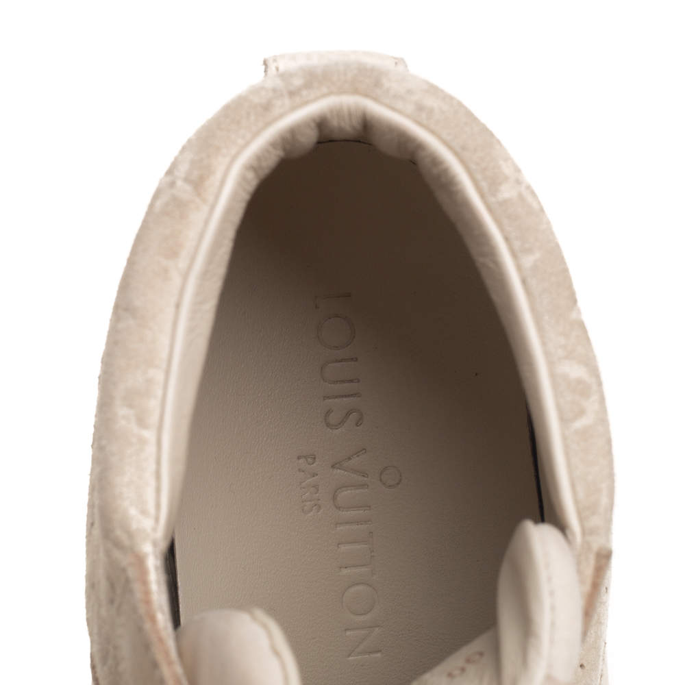 Louis Vuitton Monogram Suede Millenium Wedge Sneakers - Size 8 / 38 (S –  LuxeDH